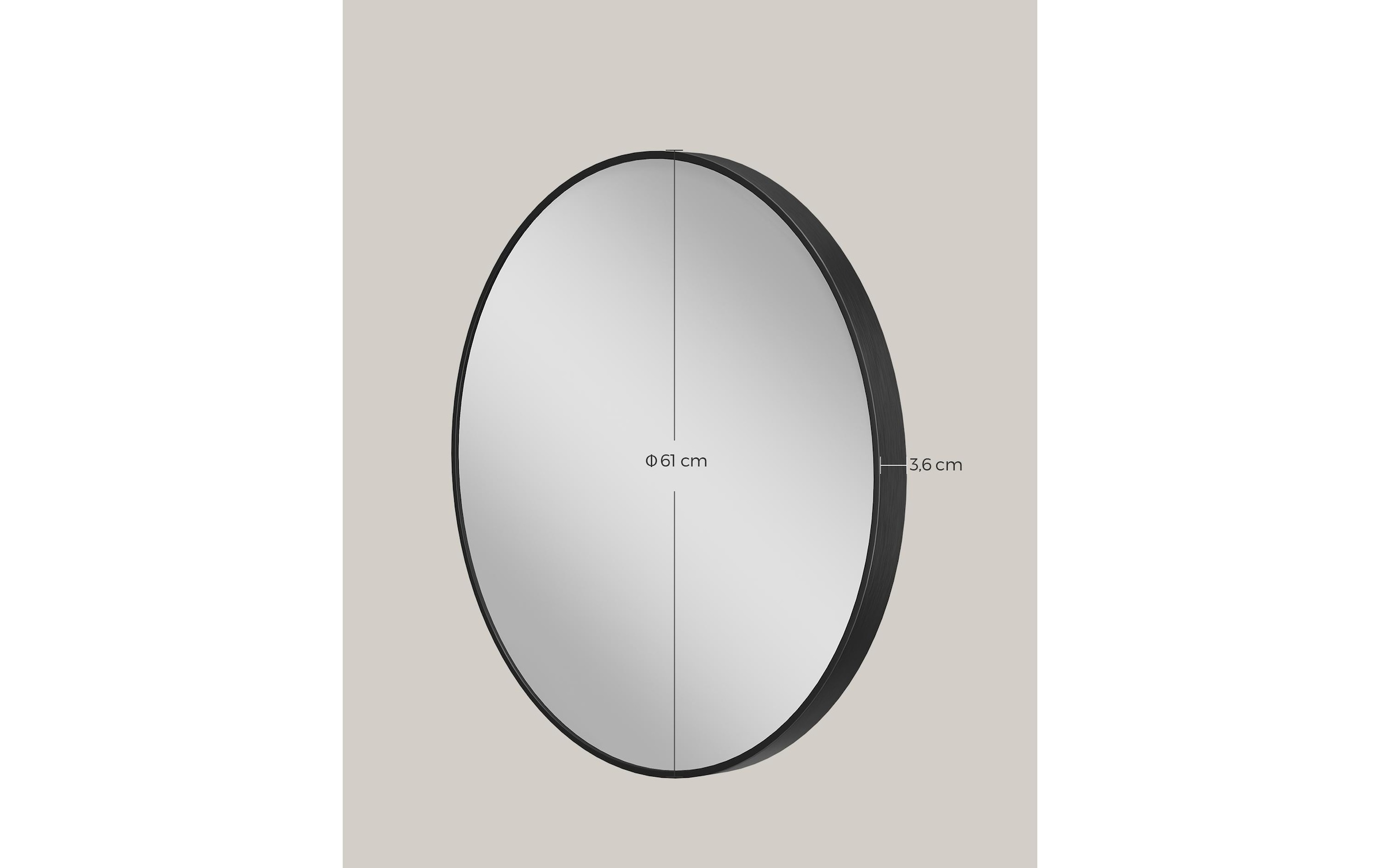 SONGMICS Spiegel »Ø 61 cm Schwarz«