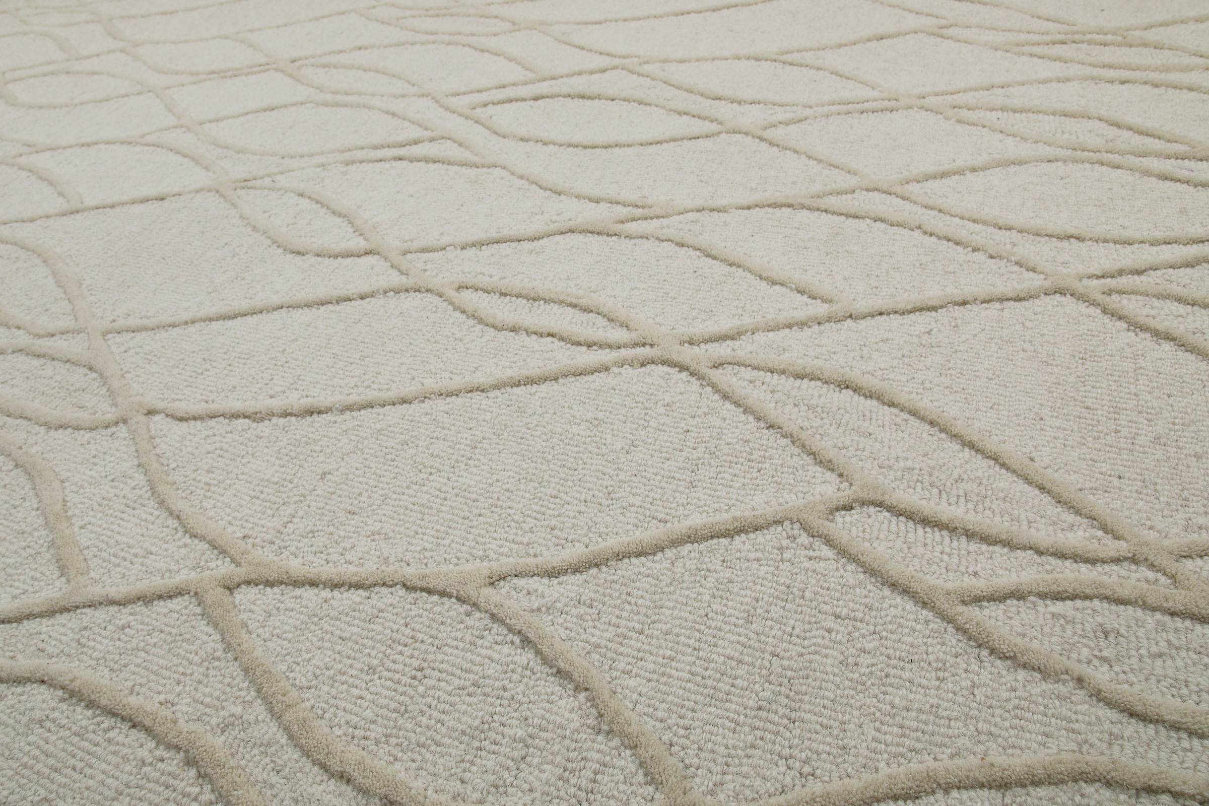 Wecon home Wollteppich »Hamptons TWENTYTHREE«, rechteckig, 15 mm Höhe, Läufer, Schurwolle, Kurzflor, Wohnzimmer, Schlafzimmer, Wellen