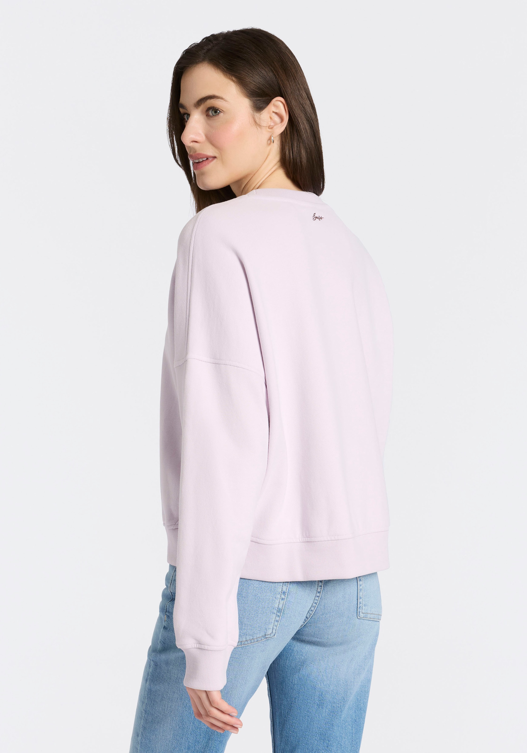 Image of BOSS ORANGE Sweatshirt "Ever Valentine Premium Damenmode", mit Stickerei, Oversize