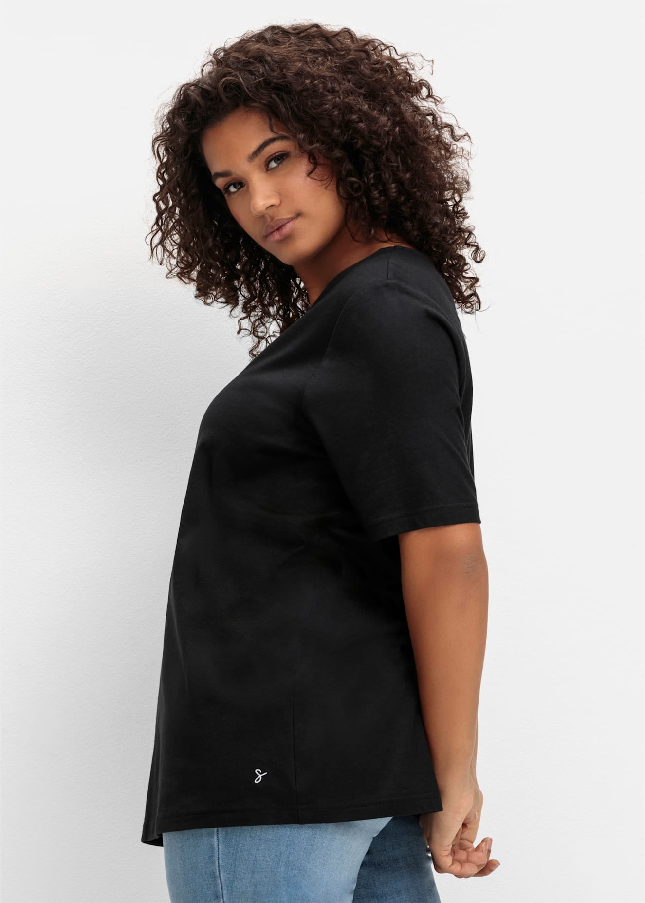 Sheego Kurzarmshirt »T-Shirt«, (1 tlg.)
