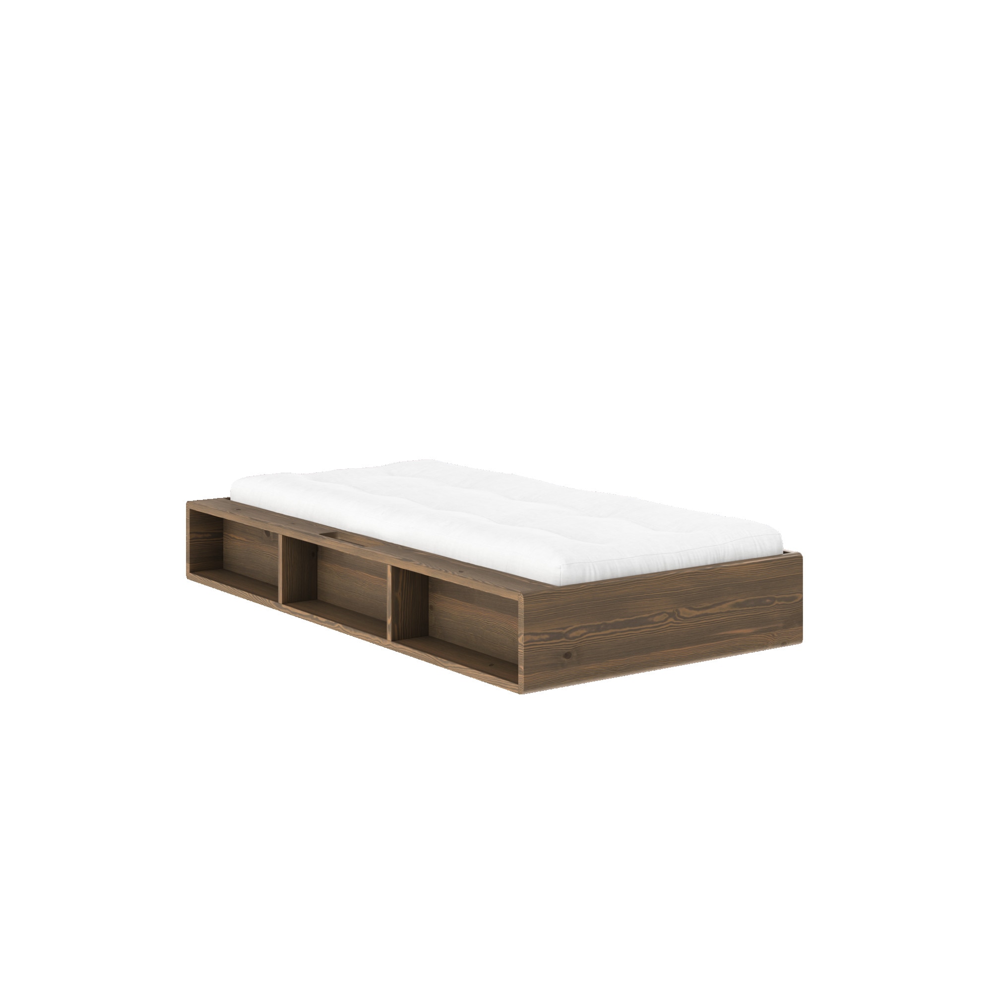 Karup Design »Ziggy Bed, Stauraumbett, FSC®-zertifiziertes Massivholz made in Europe« Erhältlich für Matratzen Breite 90, 120, 140, 160 oder 180 cm,  mit 3 Ablagen, inklusive Lattenrost, ohne Matratze, mehrere Farben