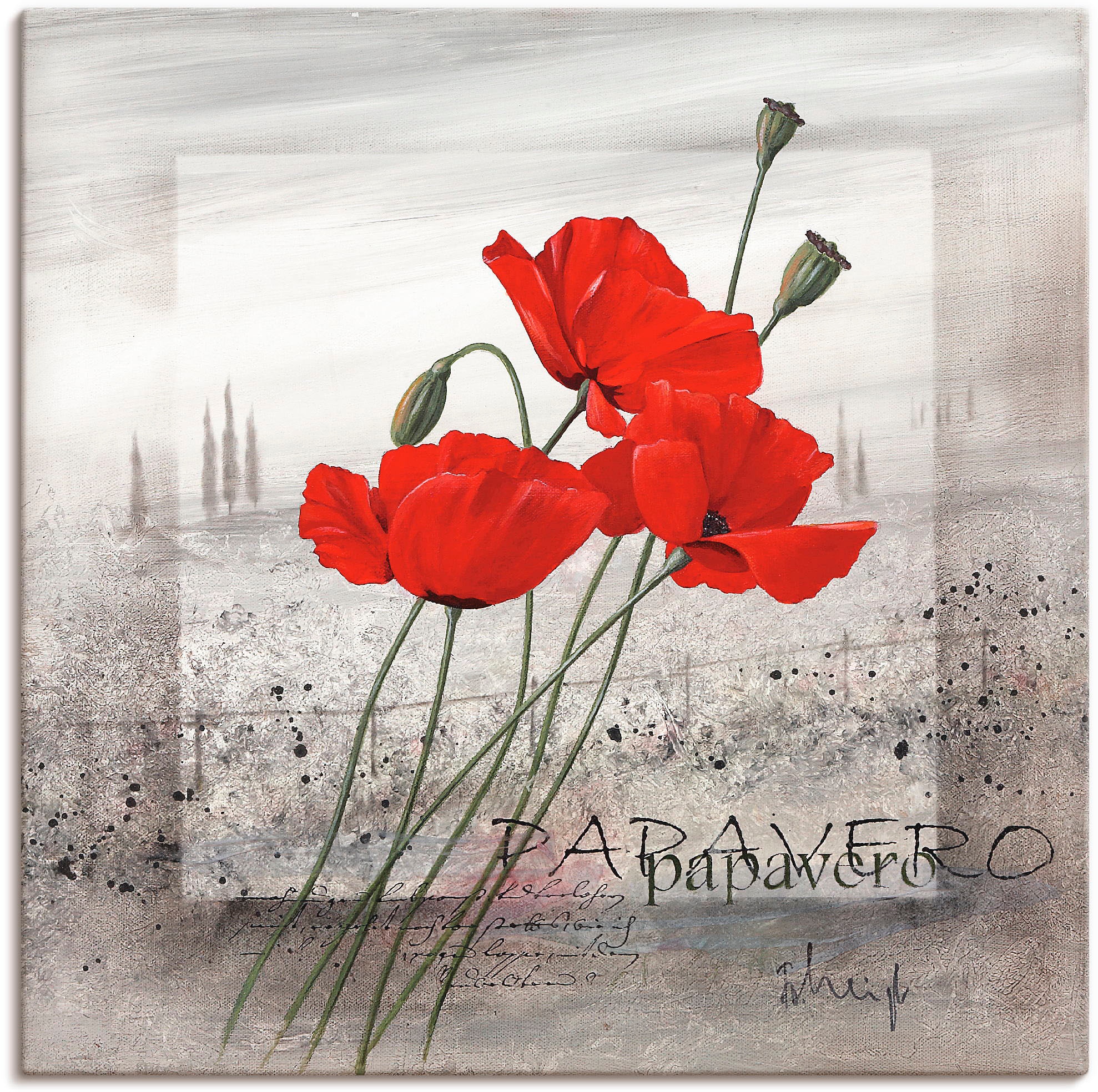 Image of Artland Wandbild "Mohnblumen" Blumen 1 Stk. tlg. als Leinwandbild, Poster in verschied. Grössen