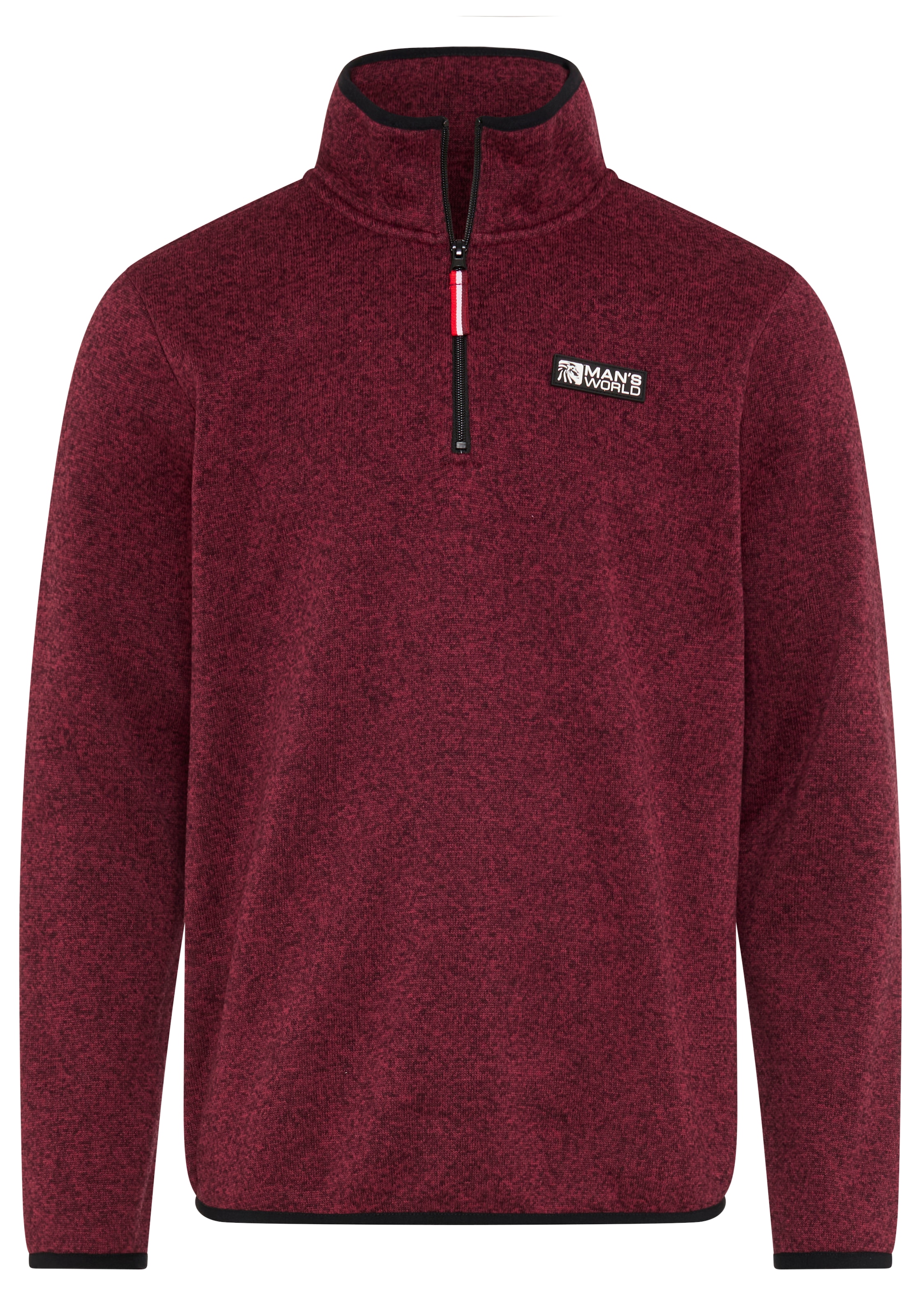 Man's World Pull en polaire , avec encolure haute et fermée, aspect chiné, style sportif
