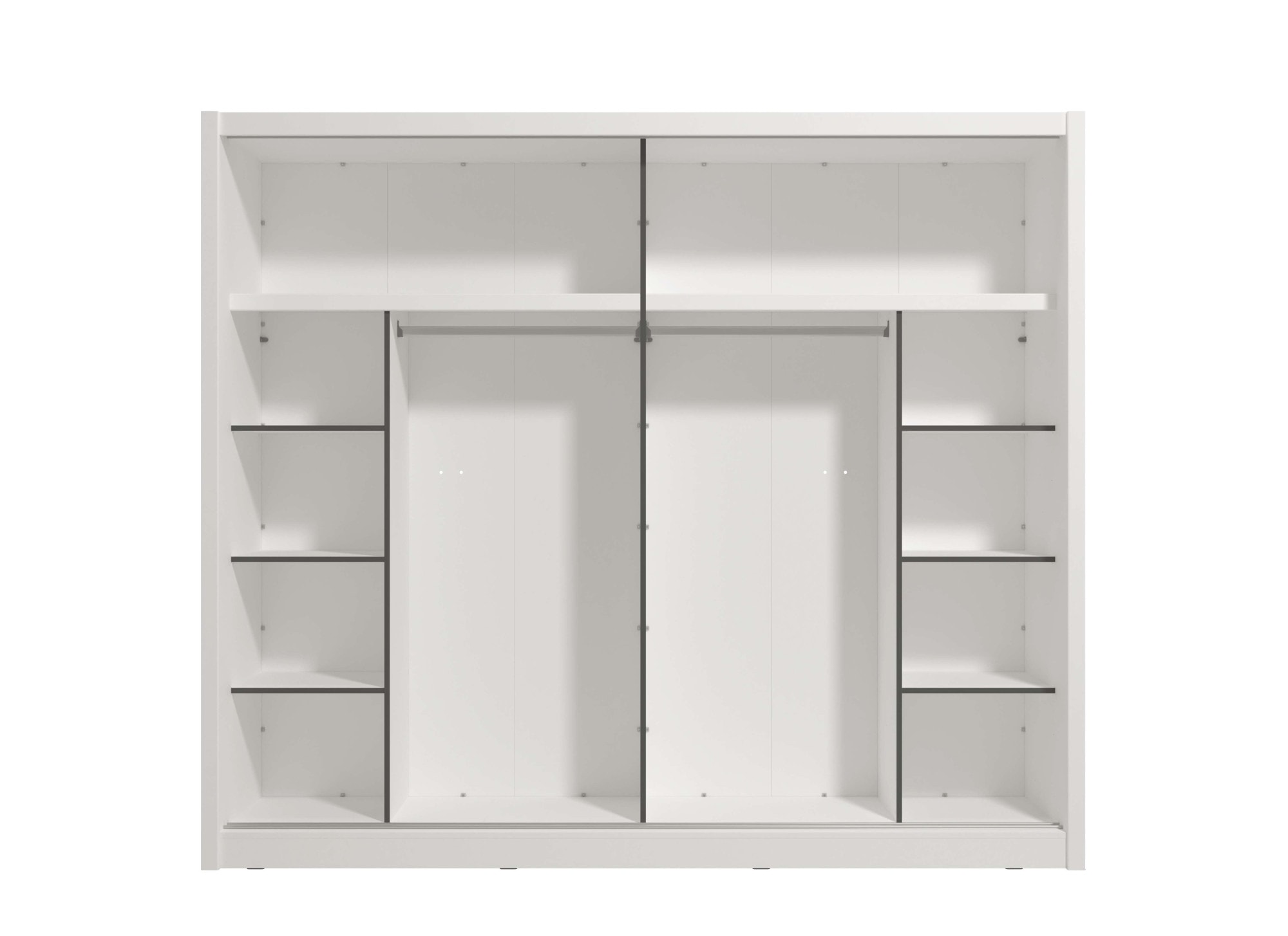 INOSIGN Schwebetürenschrank »Albi, Schlafzimmerschrank, Wäscheschrank in cashmere oder weiss«, Kleiderschrank mit Spiegel MIT Innenausstattung,FSC®-zertifiziert