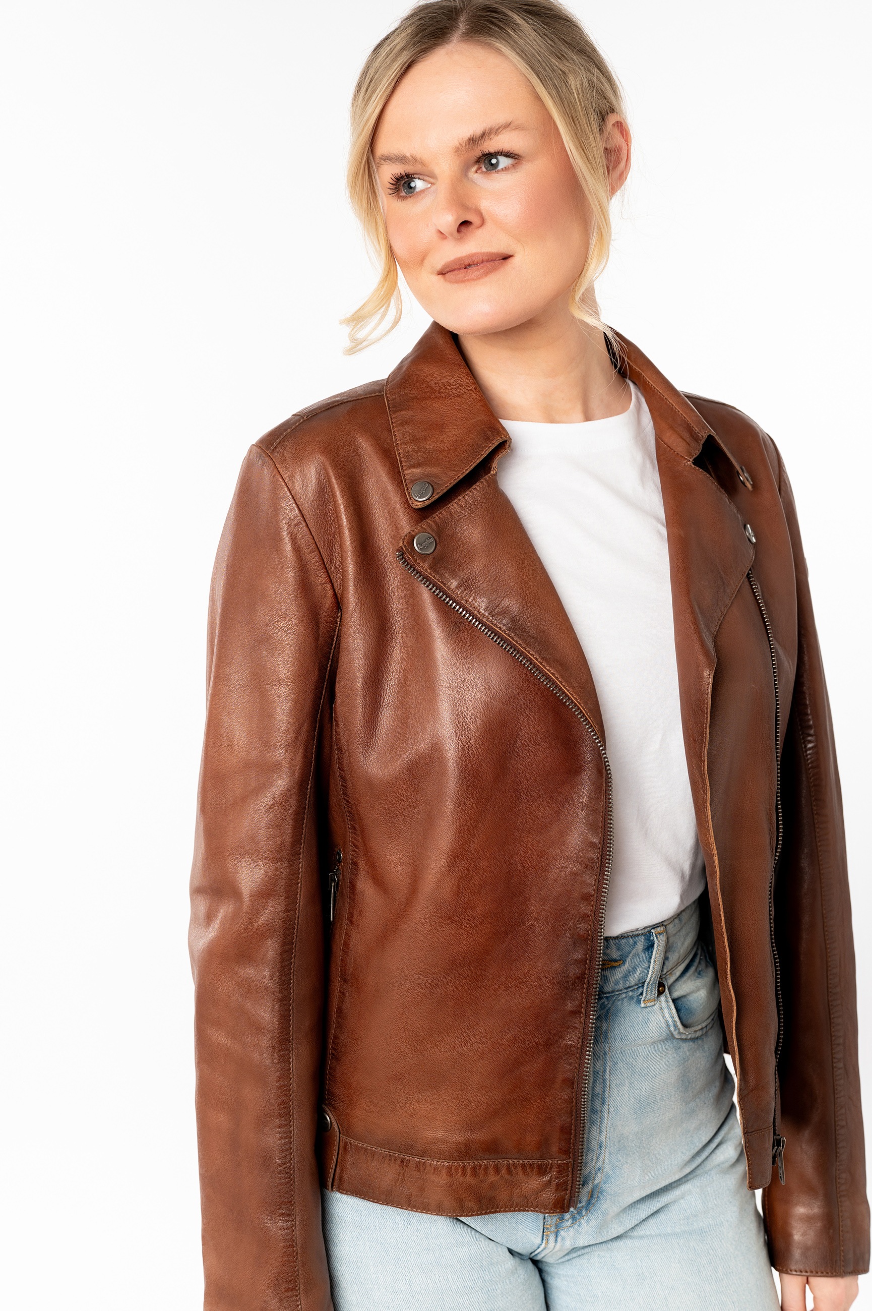 Mauritius Veste en cuir »MWFarah« mit Reverskragen