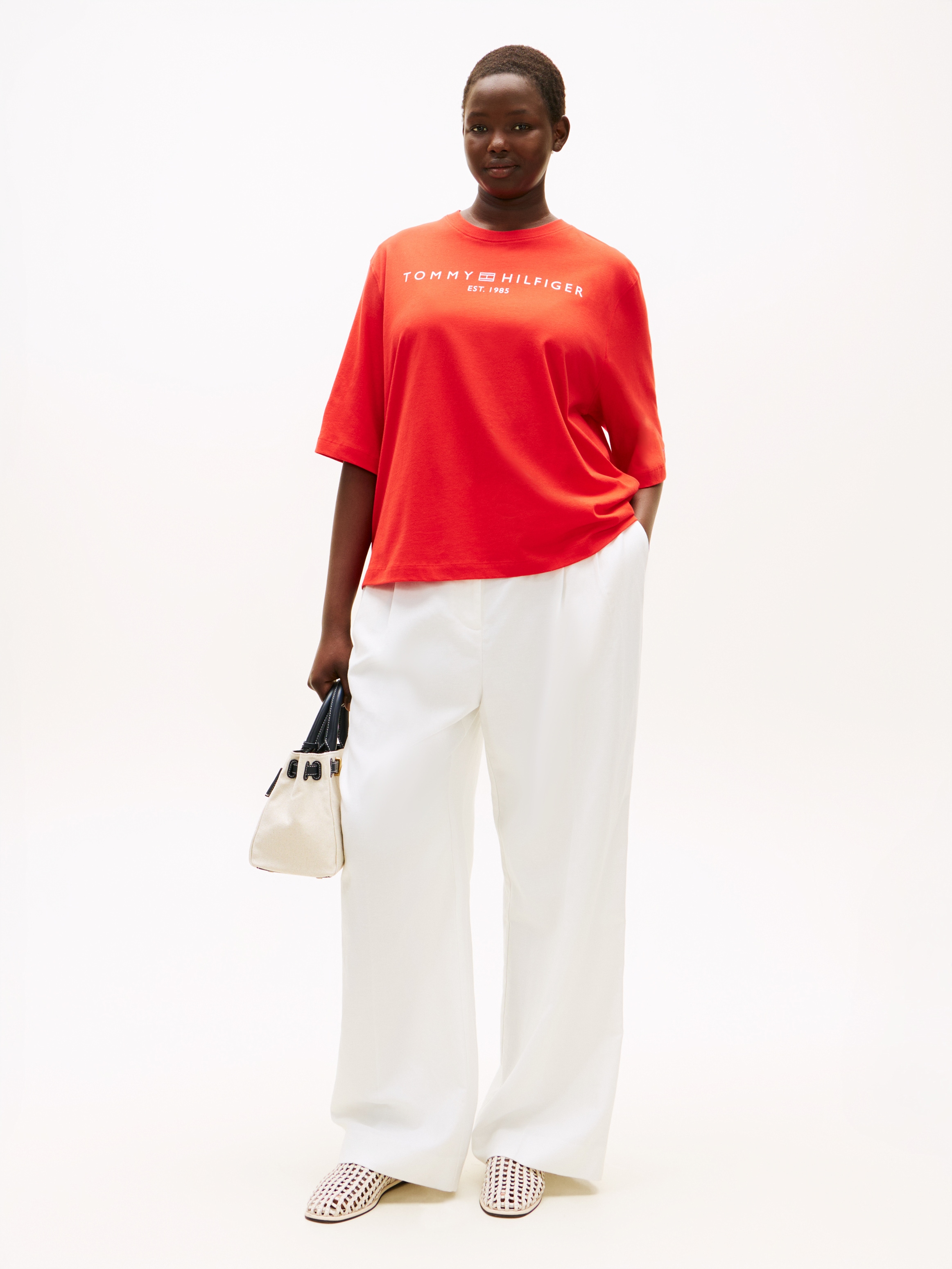 Tommy Hilfiger Curve T-Shirt »CRV CORP LOGO TRAPEZE C-NK TEE« in grossen Grössen