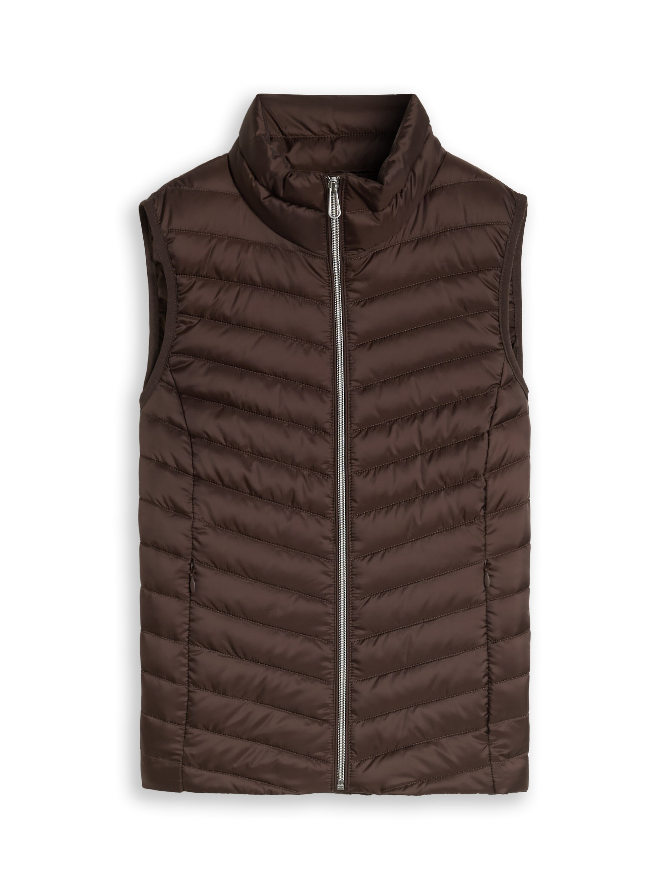 TOM TAILOR Gilet matelassé avec col montant et fine structure matelassée