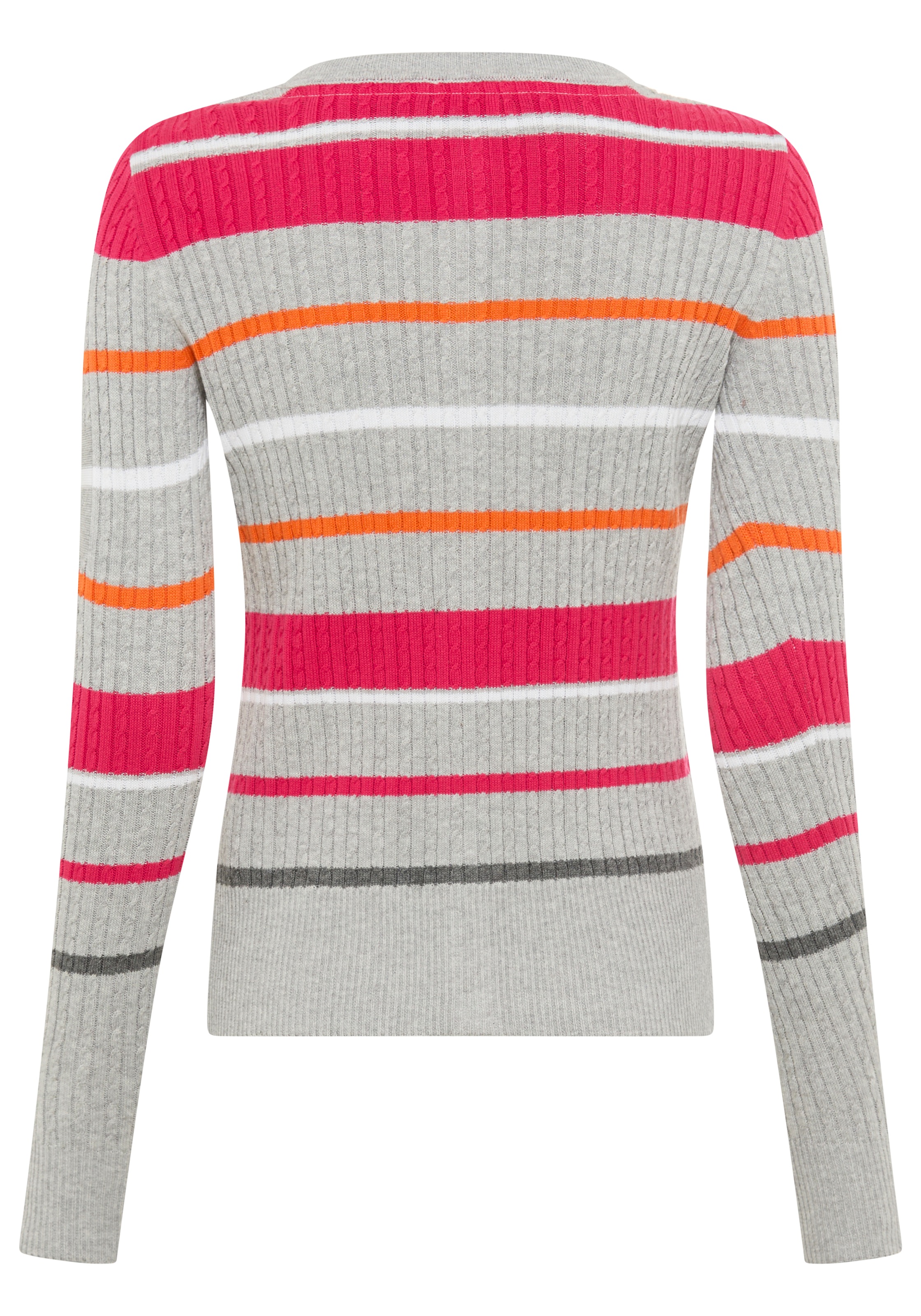 KangaROOS Strickjacke mit Zopfmuster und Streifen