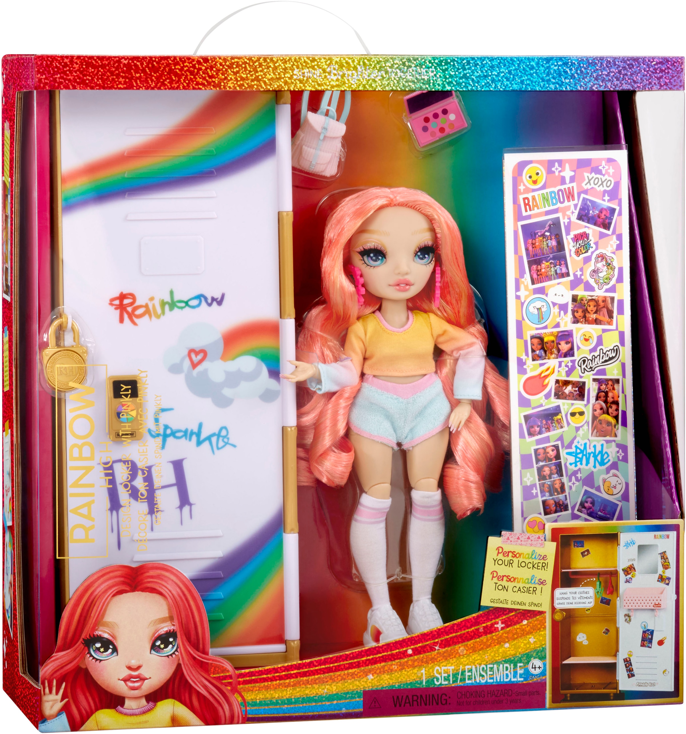 RAINBOW HIGH Armoire à vêtements de poupée »Rainbow High Locker and Doll Playset« inklusive Puppe Pinkly Page