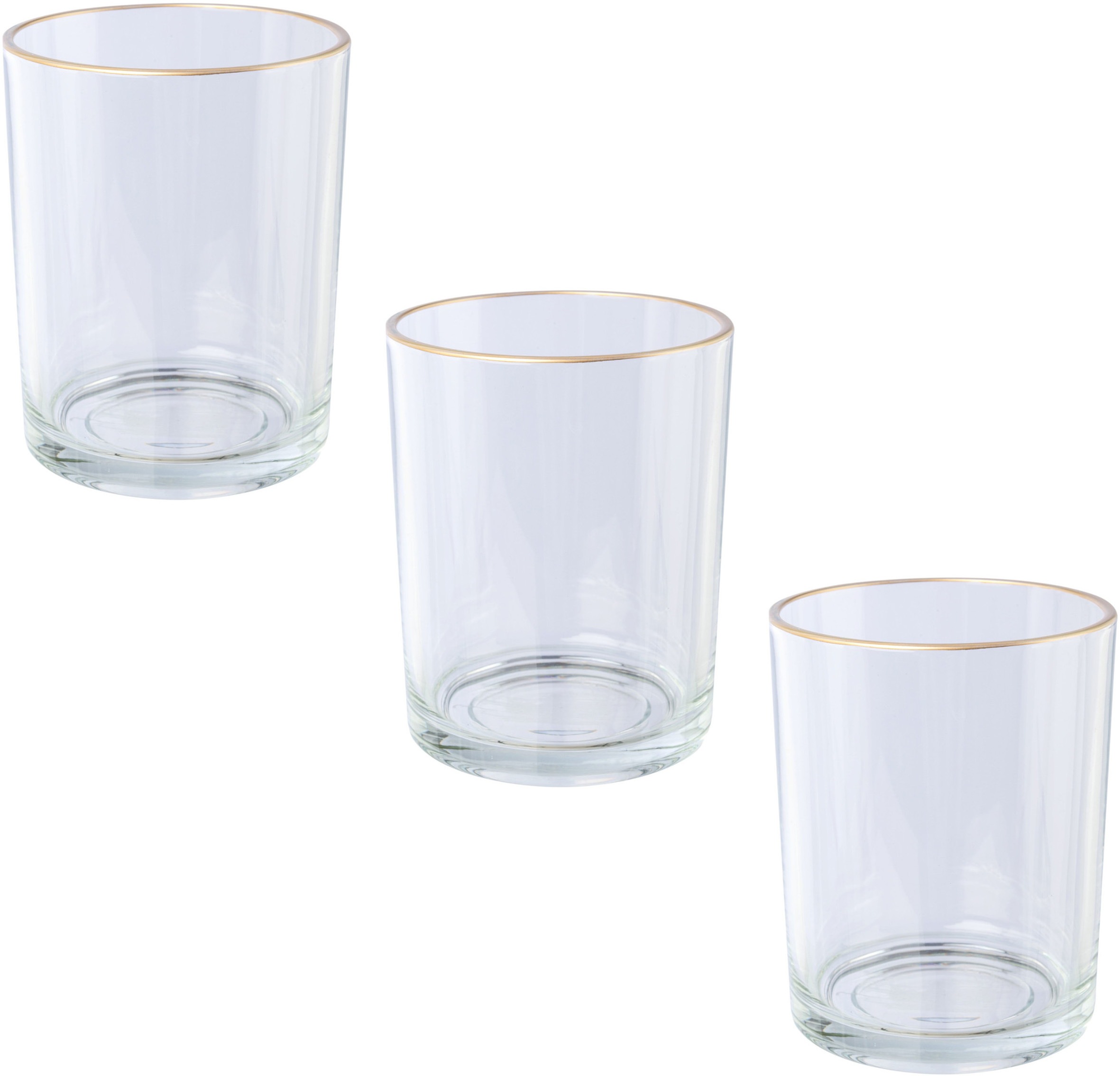 Image of Creativ deco Teelichthalter, (3 St.), mit zartem goldfarbenen Rand bei Ackermann Versand Schweiz