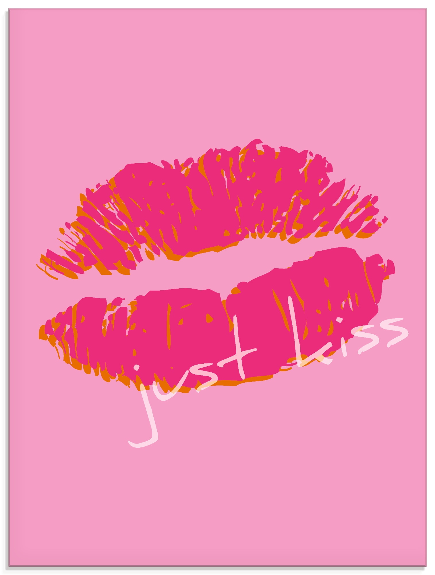 Image of Artland Glasbild "Just kiss" Sprüche & Texte 1 Stk. tlg. in verschiedenen Grössen