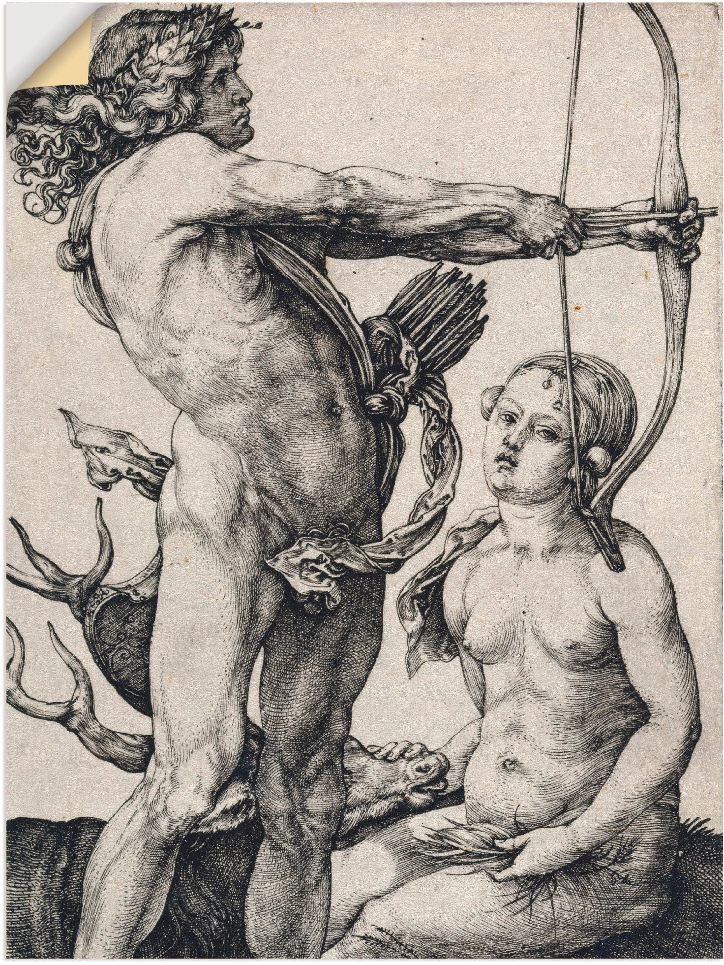 Image of Artland Wandbild »Apollo und Diana. Um 1503/04«, Paar, (1 St.), in vielen Grössen & Produktarten -Leinwandbild, Poster, Wandaufkleber / Wandtattoo auch für Badezimmer geeignet bei Ackermann Versand Schweiz
