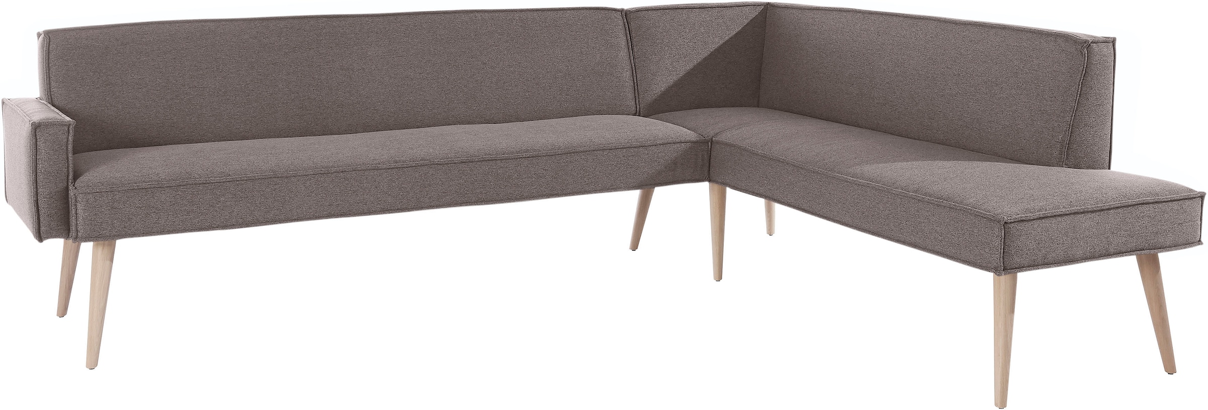exxpo - sofa fashion Eckbank »Lungo, moderne Kedernaht, bequem und elegant, hoher Holzfuss«, hochwertige Detailverarbeitung, frei im Raum stellbar