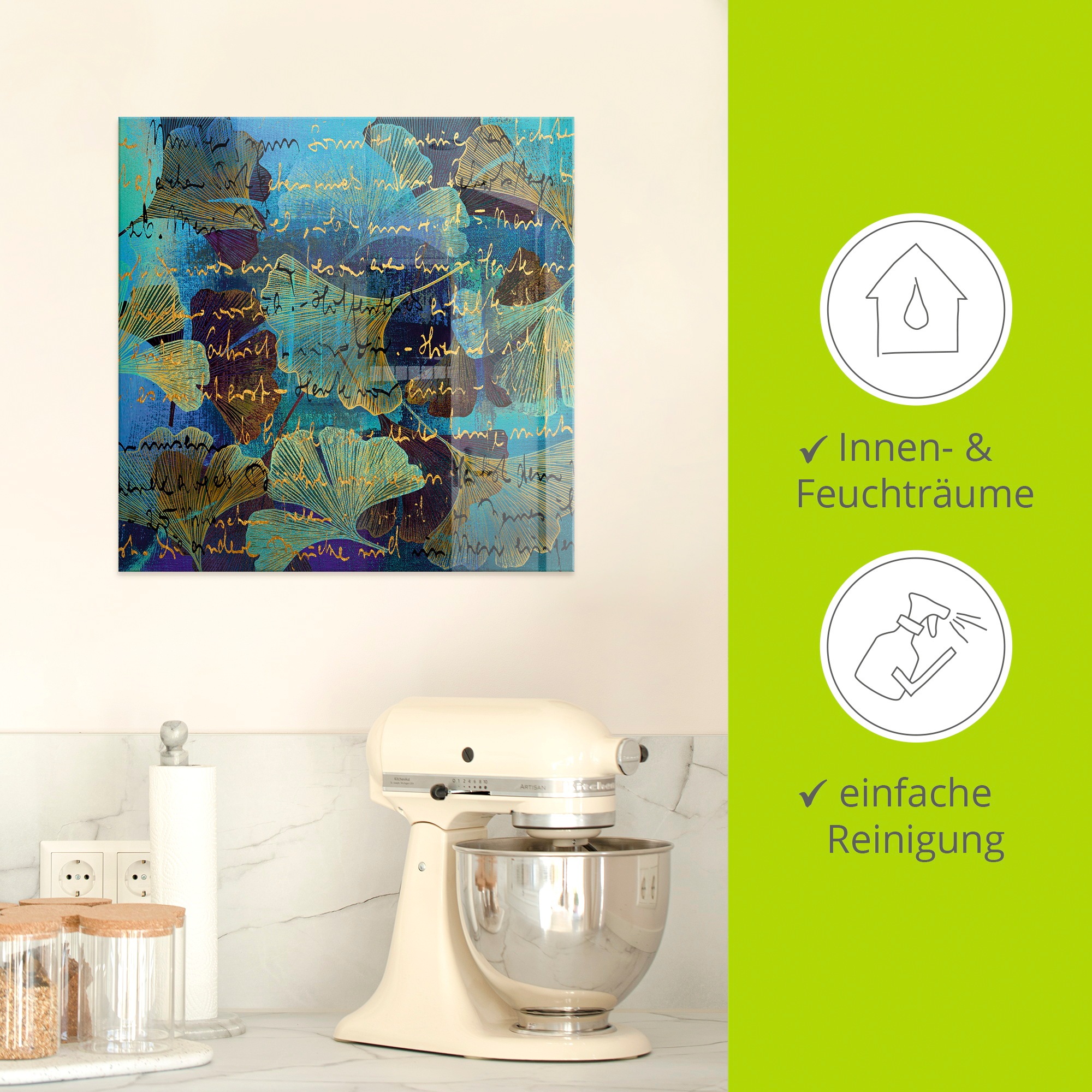 Artland Glasbild »Ginko« Muster 1 Stk. tlg. in verschiedenen Grössen