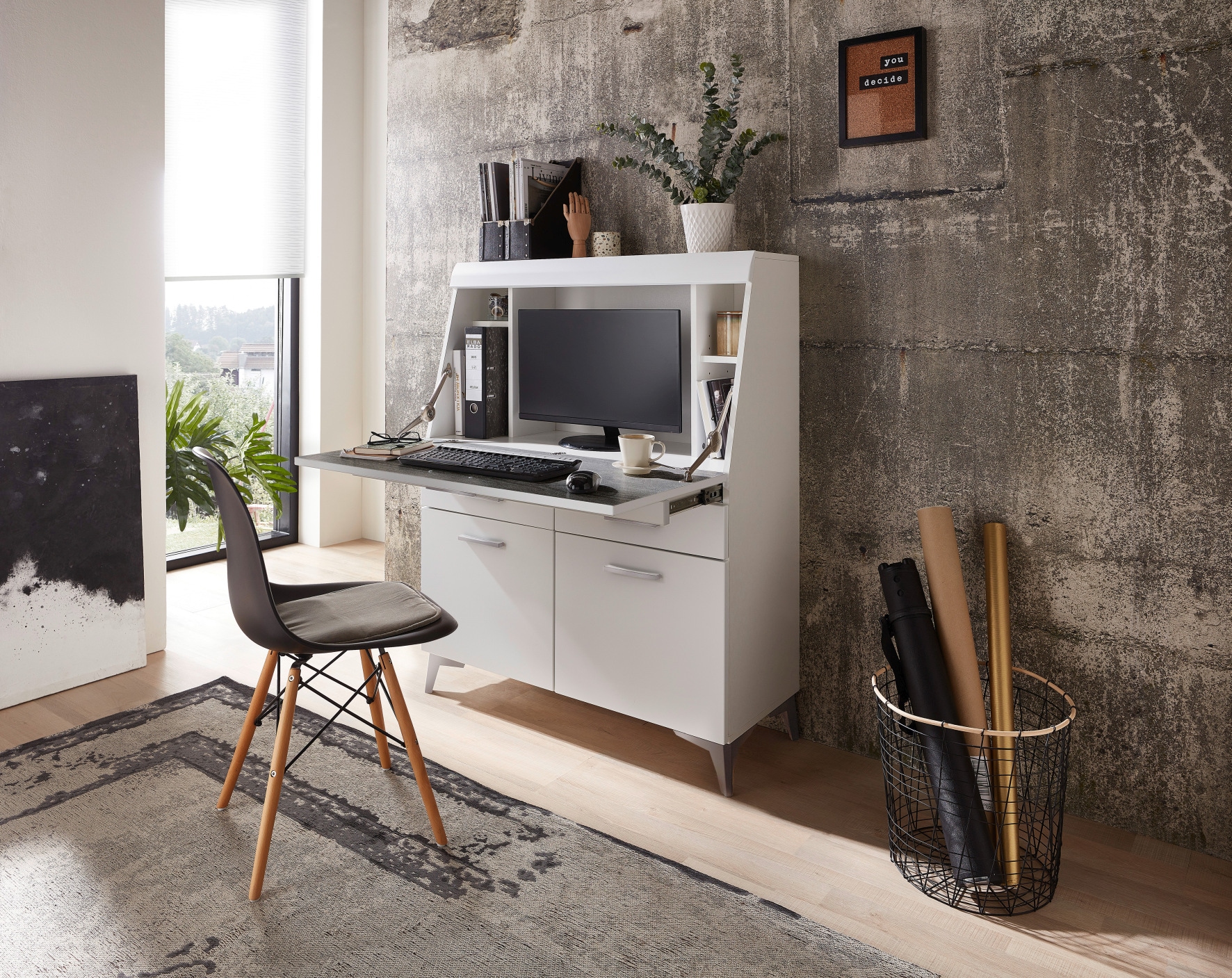Innostyle Sekretär »SECRET« Stauraumschrank, mit Monitor-/Laptopfach, Soft-Close, Breite 98 cm