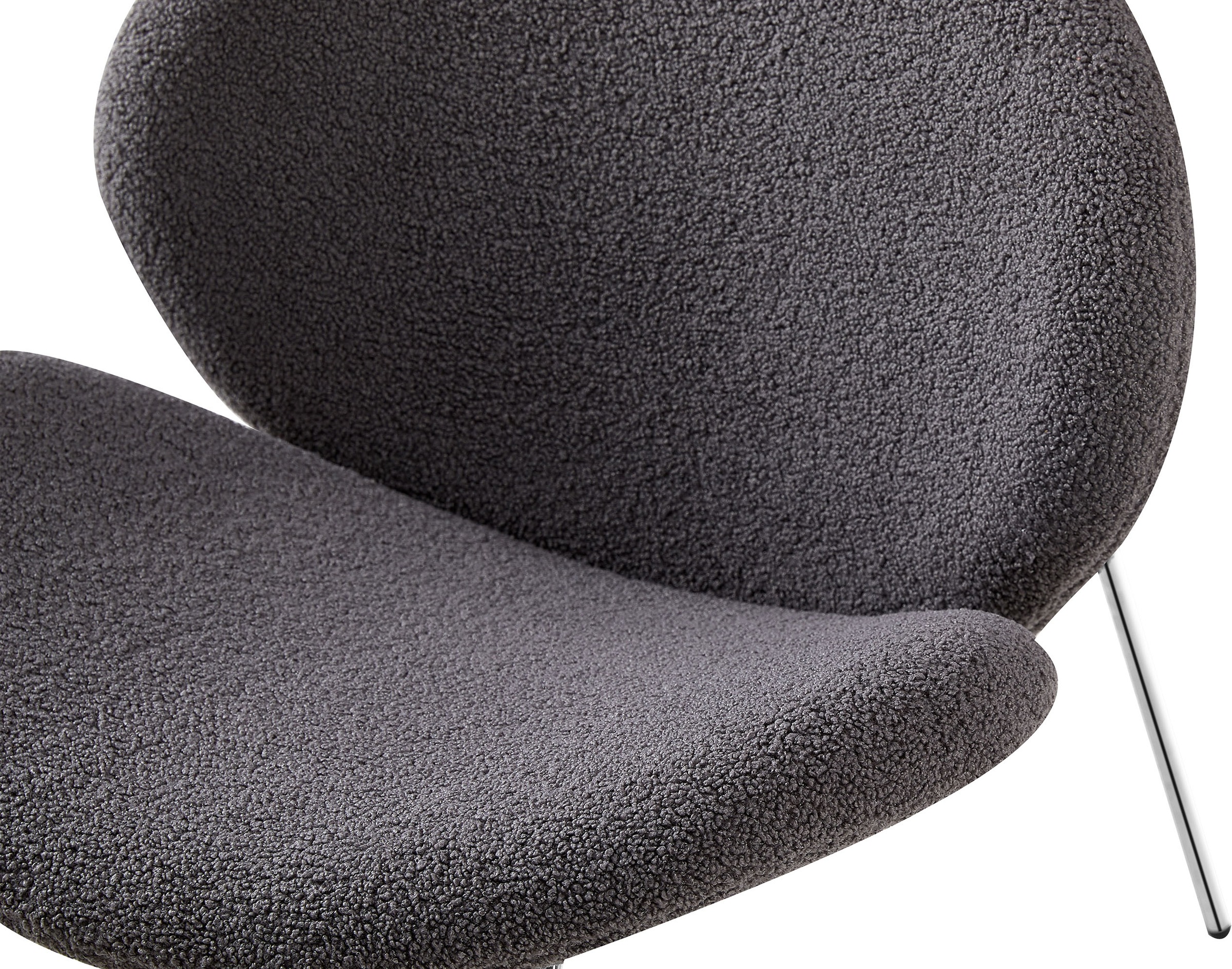 Kayoom Chaise rembourrée »Stuhl Jaden 125 2er-Set, im angesagten Stoff mit dem Kräusel-Effekt« (Set) 2 cuisÄsthetisch minimalistisches Design, Bouclé Stoff, breites Sitzen