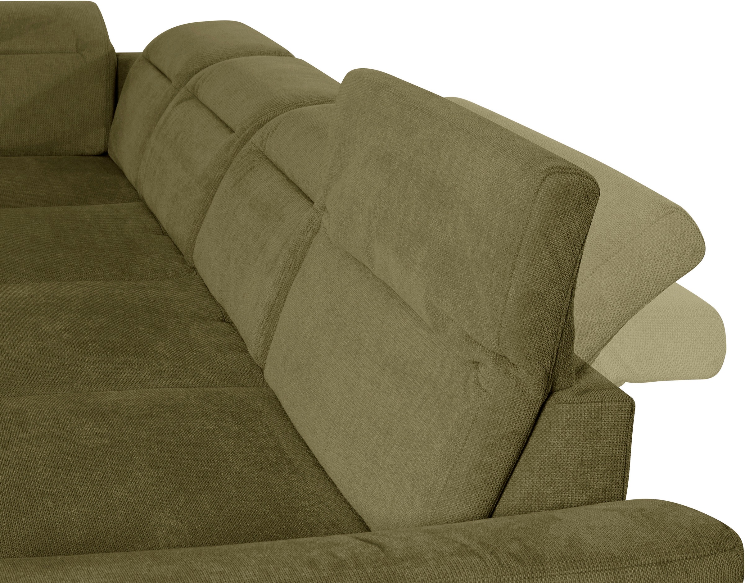 sit&more Wohnlandschaft »Percy U-Form«, 12 cm Fusshöhe, Sitztiefenverstellung, wahlweise in 2 Fussfarben