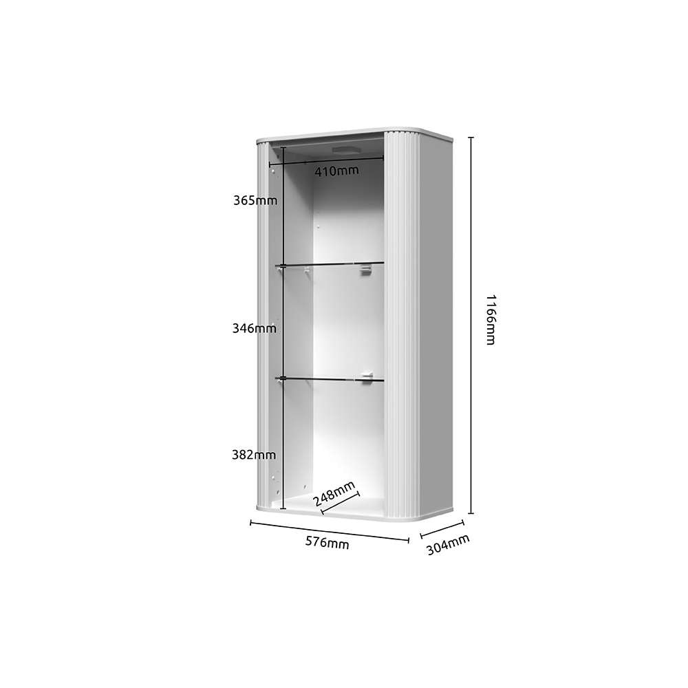 GOODproduct Hängevitrine »Rondo, Wandschrank, Schwebendes Design für modernen Wohnraum« UV lackiert, Soft Close Funktion, Beleuchtung, Wandmontage