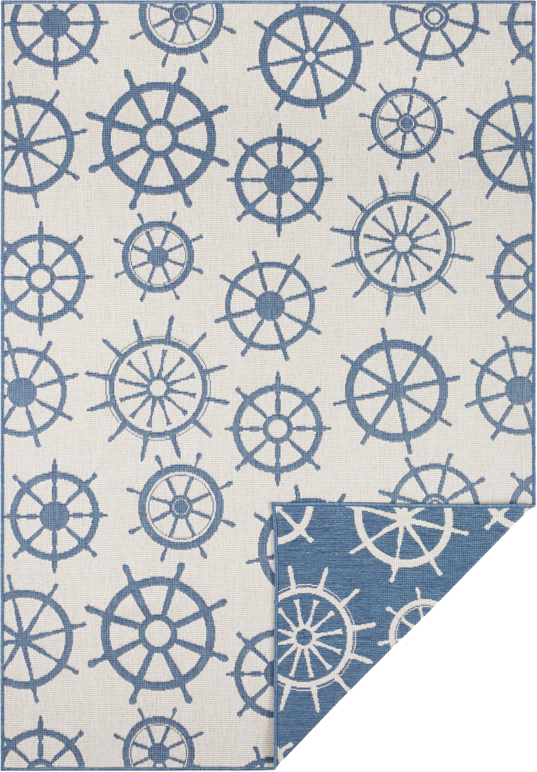 Image of NORTHRUGS Teppich »Basey«, rechteckig, 5 mm Höhe, Wendbar, maritim, In- und Outdoor geeignet, Wohnzimmer bei Ackermann Versand Schweiz