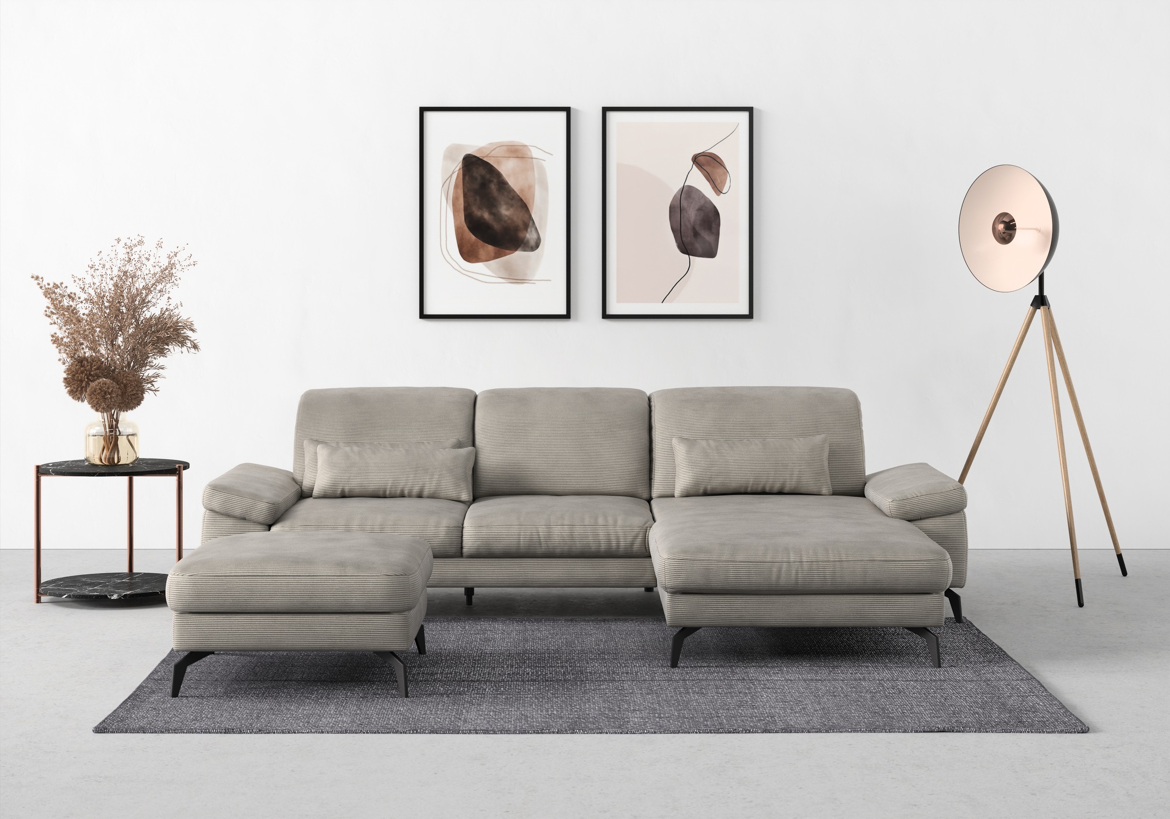 sit&more Ecksofa »Cabana L-Form«, Recamiere, wahlweise mit Sitztiefen-, Armlehnen- und Kopfteilfunktion