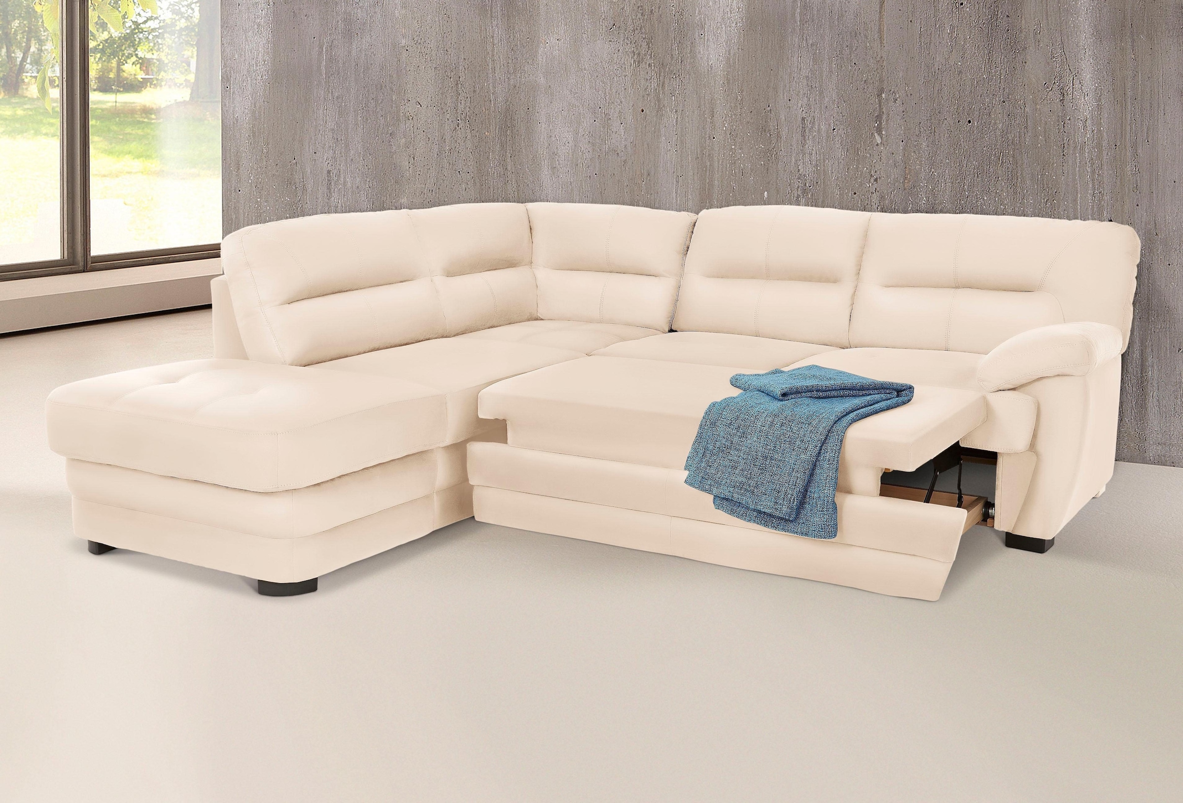 COTTA Polstergarnitur »Royale L-Form«, (Set), Set bestehend aus: Ecksofa & Hocker