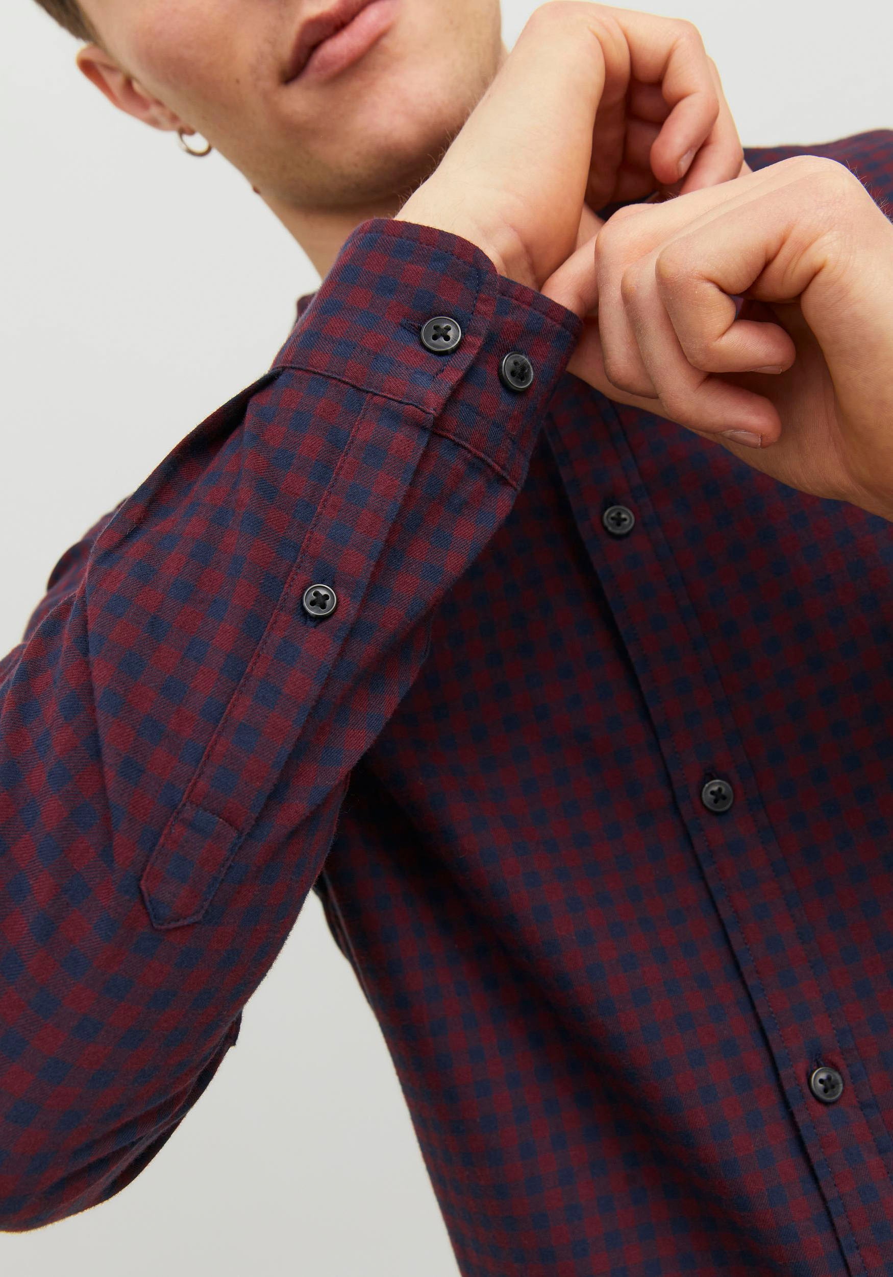 Jack & Jones Langarmhemd »JJEGINGHAM TWILL SHIRT L/S NOOS«