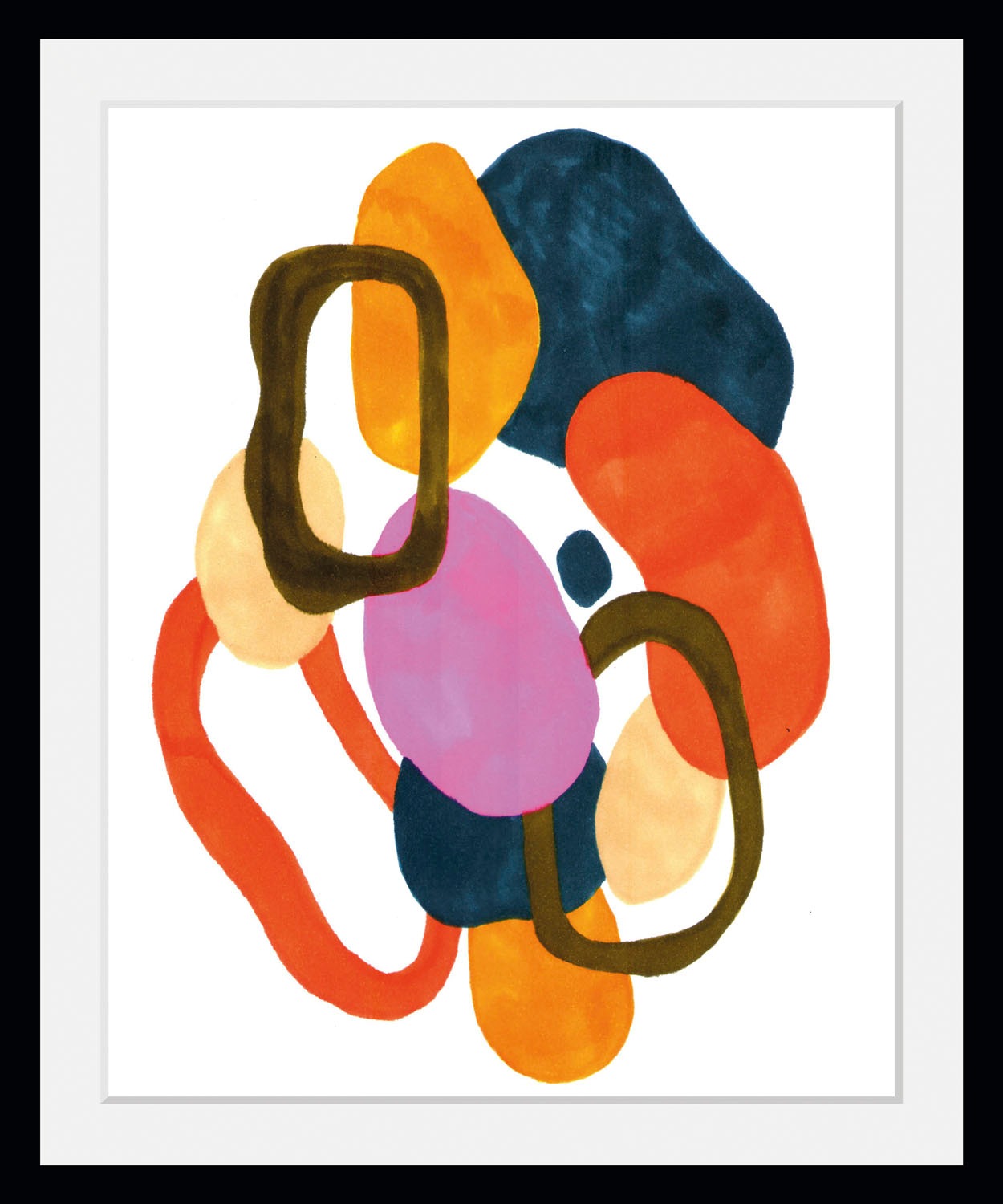 Image of queence Bild "Joko" Abstrakt Figuren Gemälde Kunst Modern 1 Stk. tlg. HD Premium Poster-Druck inkl. Holzrahmen