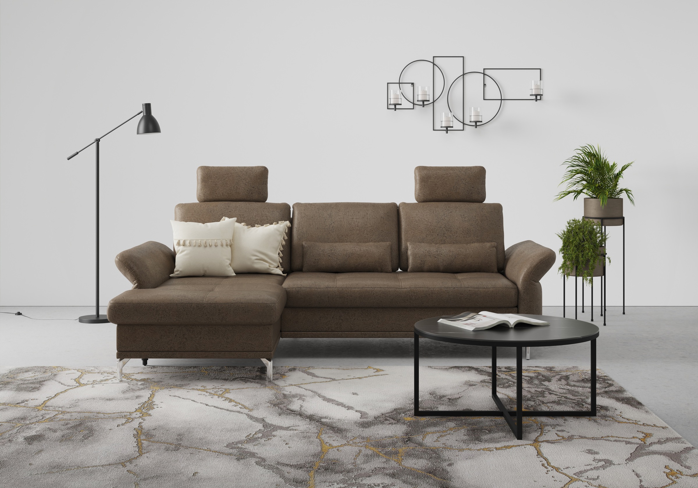INOSIGN Ecksofa »Palm Beach L-Form«, Federkern, mit Sitztiefenverstellung, wahlweise mit Bettfunktion