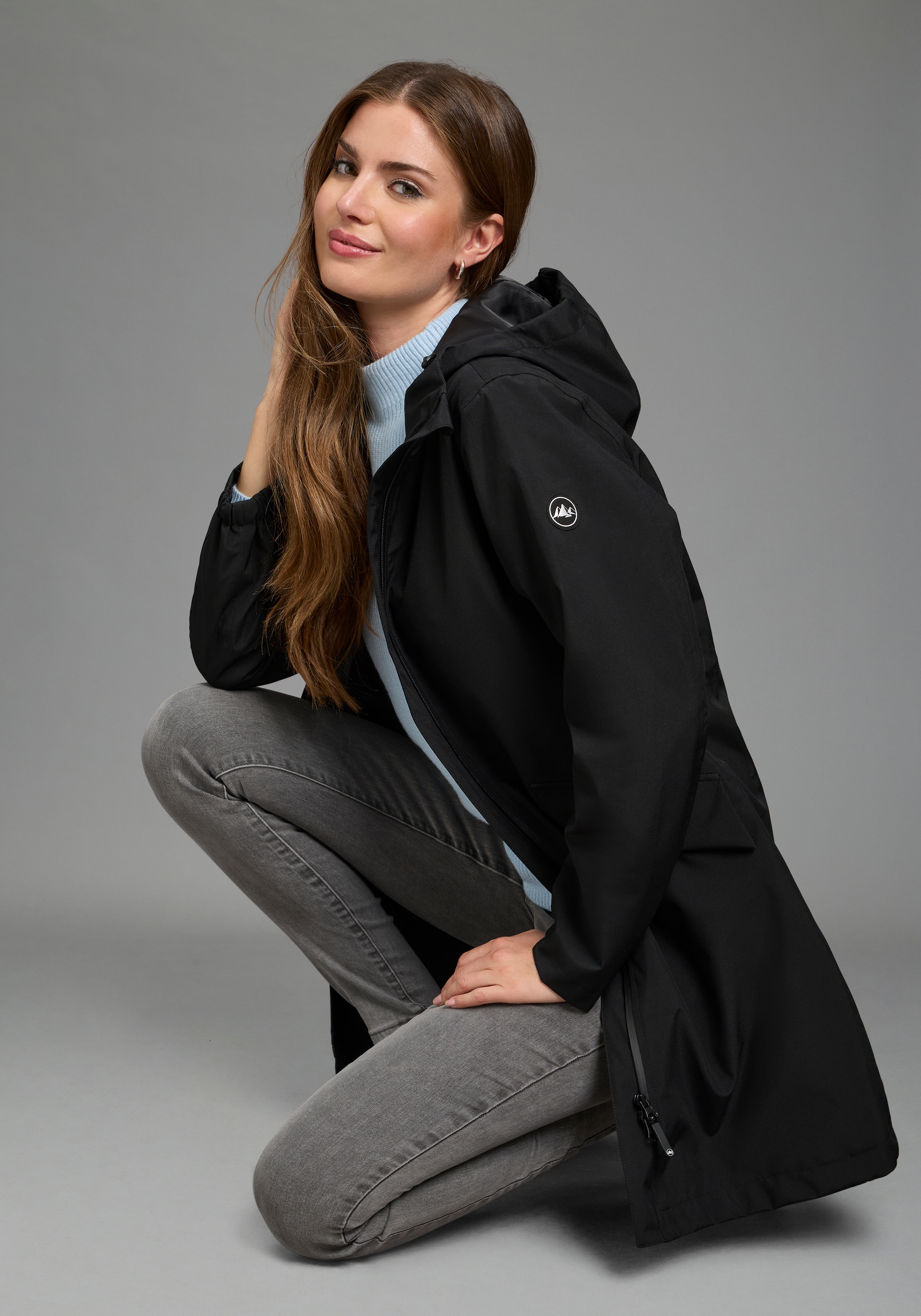 Polarino Veste fonctionnelle avec capuche léger & flexible, adapté à la pluie, imperméable, respirant