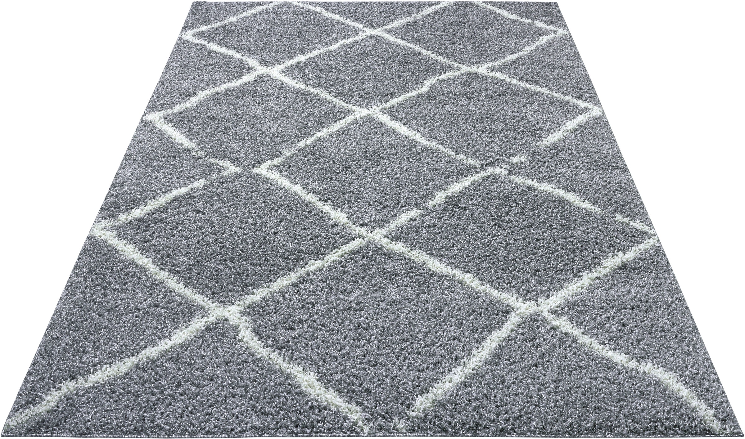 Image of my home Hochflor-Teppich »Cooper«, rechteckig, 30 mm Höhe, Hochflor, geometrisches Rauten Design, Scandi Look, Wohnzimmer, Schlafzimmer, Robust, Pflegeleicht bei Ackermann Versand Schweiz