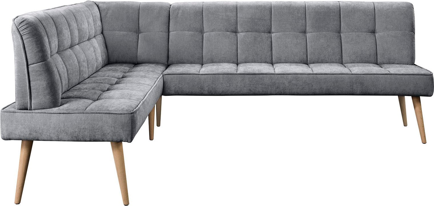 exxpo - sofa fashion Eckbank »Latte« moderne Sitz- und Rückensteppung, bequem und elegant, hoher Holzfuss