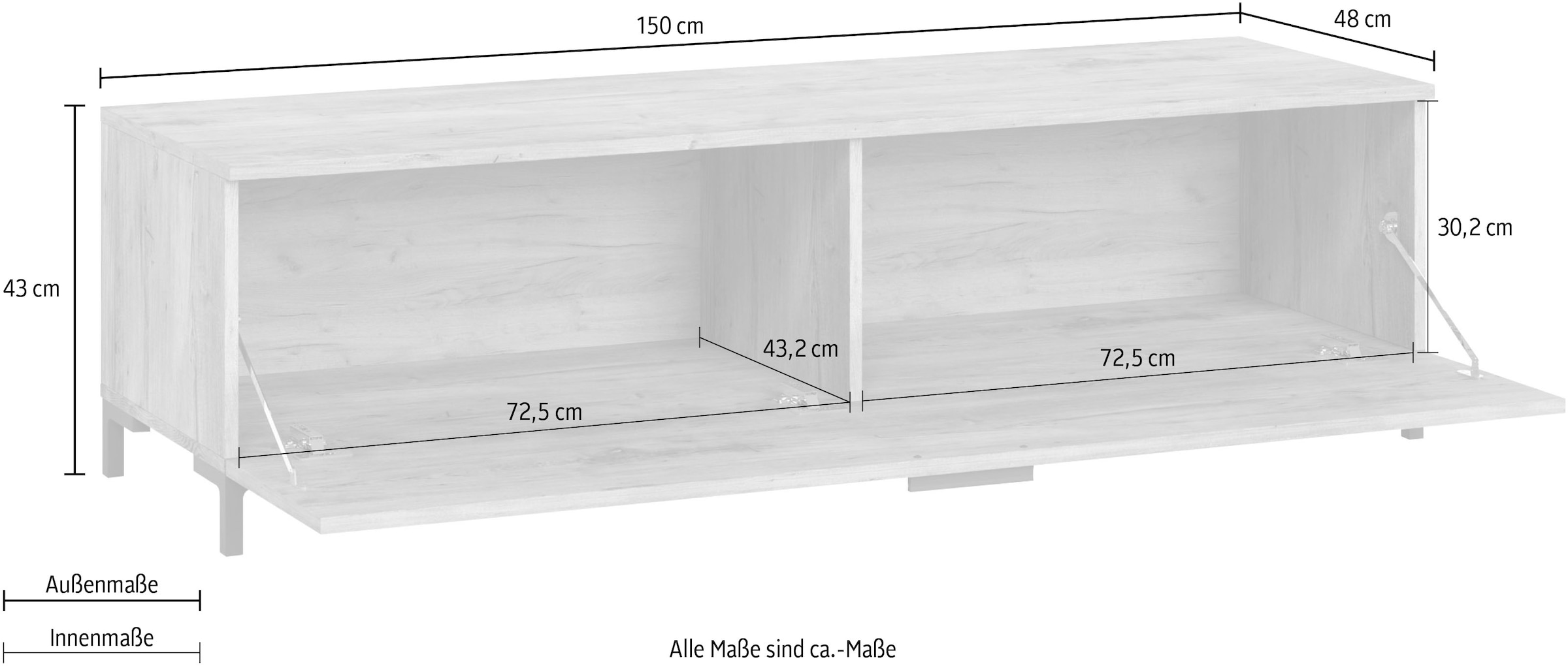 INOSIGN Lowboard »Alternative«, Breite 150 cm