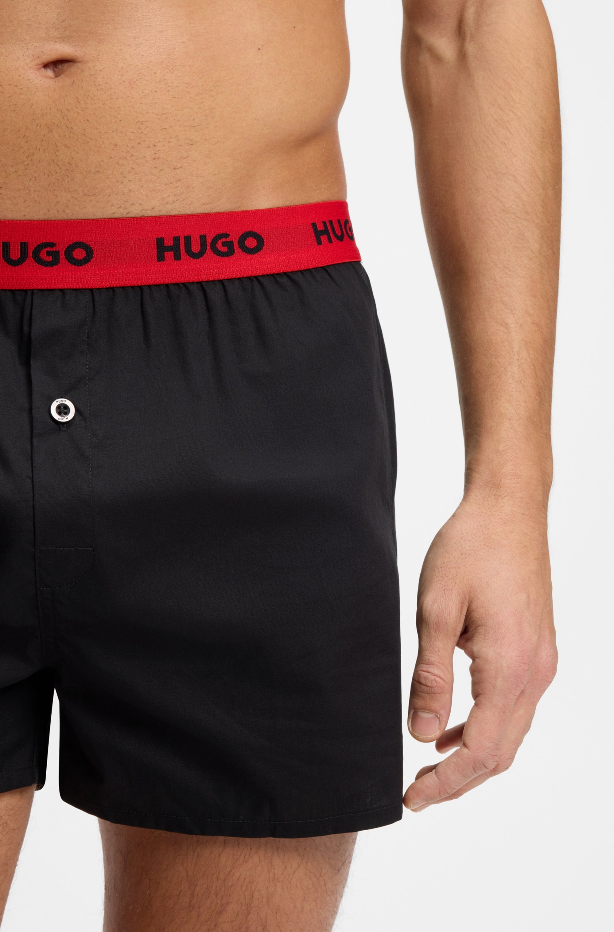 HUGO Underwear Webboxer »WOVEN BOXER TR« Packung, 3er-Pack, 3 Stk. tlg., Webboxer mit HUGO Schriftzug