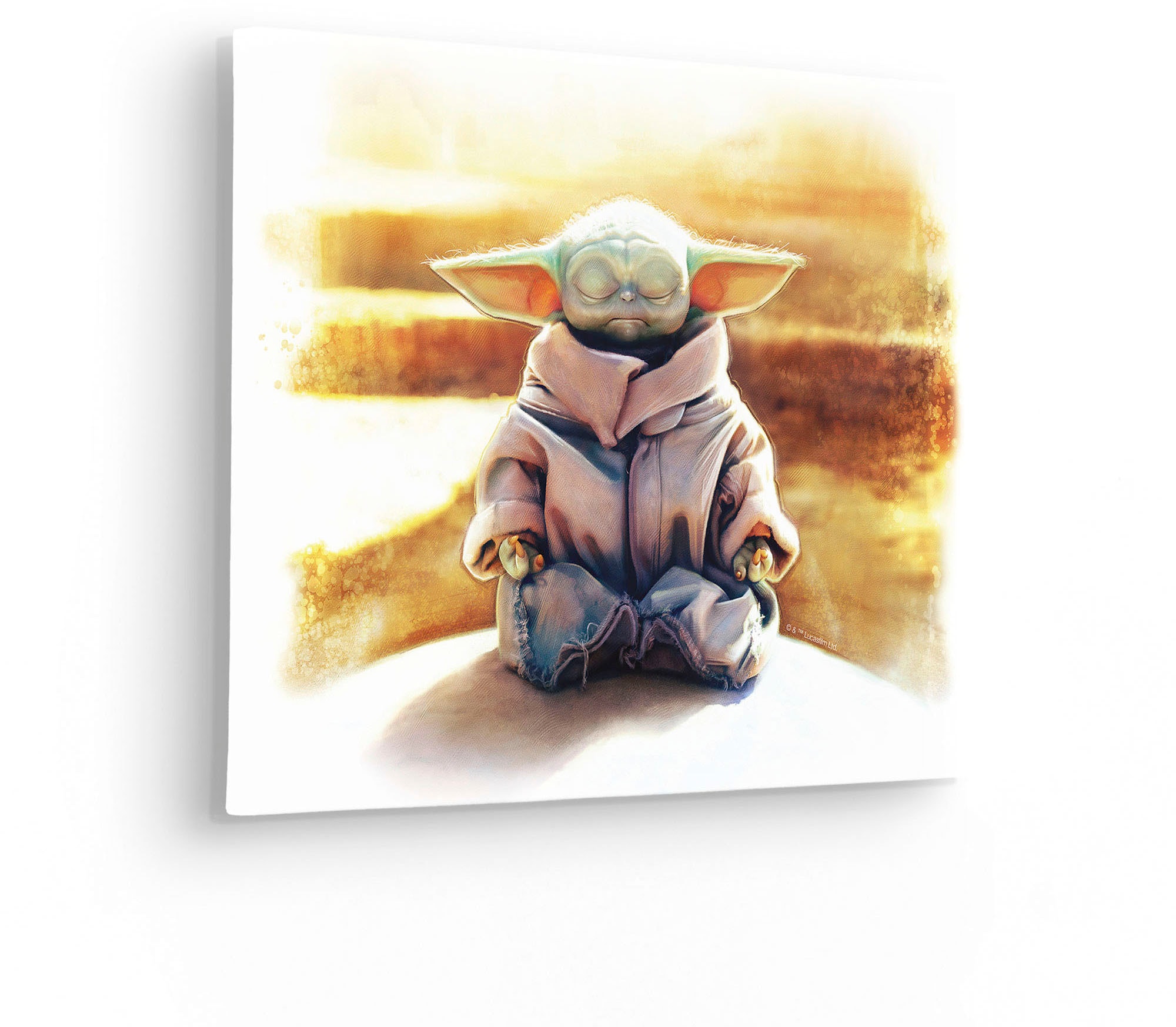 Komar Leinwandbild »The Mandalorian Grogu Meditation King - Grösse 40 x 30 cm«, Disney, (1 St., 40 x 30 cm (Breite x Höhe), Keilrahmenbild mit Echtholzrahmen, Kinderzimmer