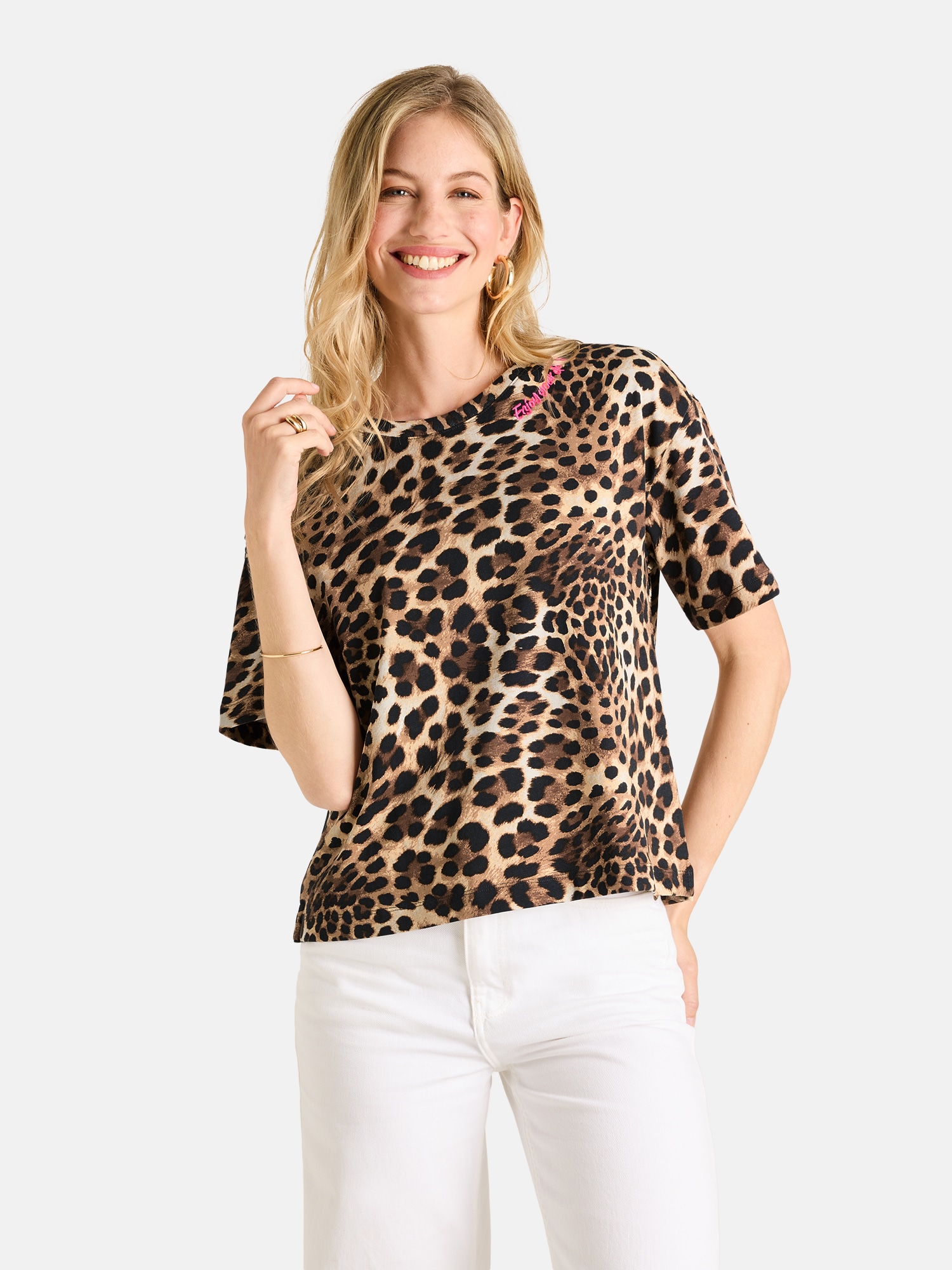 Image of Lieblingsstück Rundhalsshirt "NinaL" mit Leo-Print