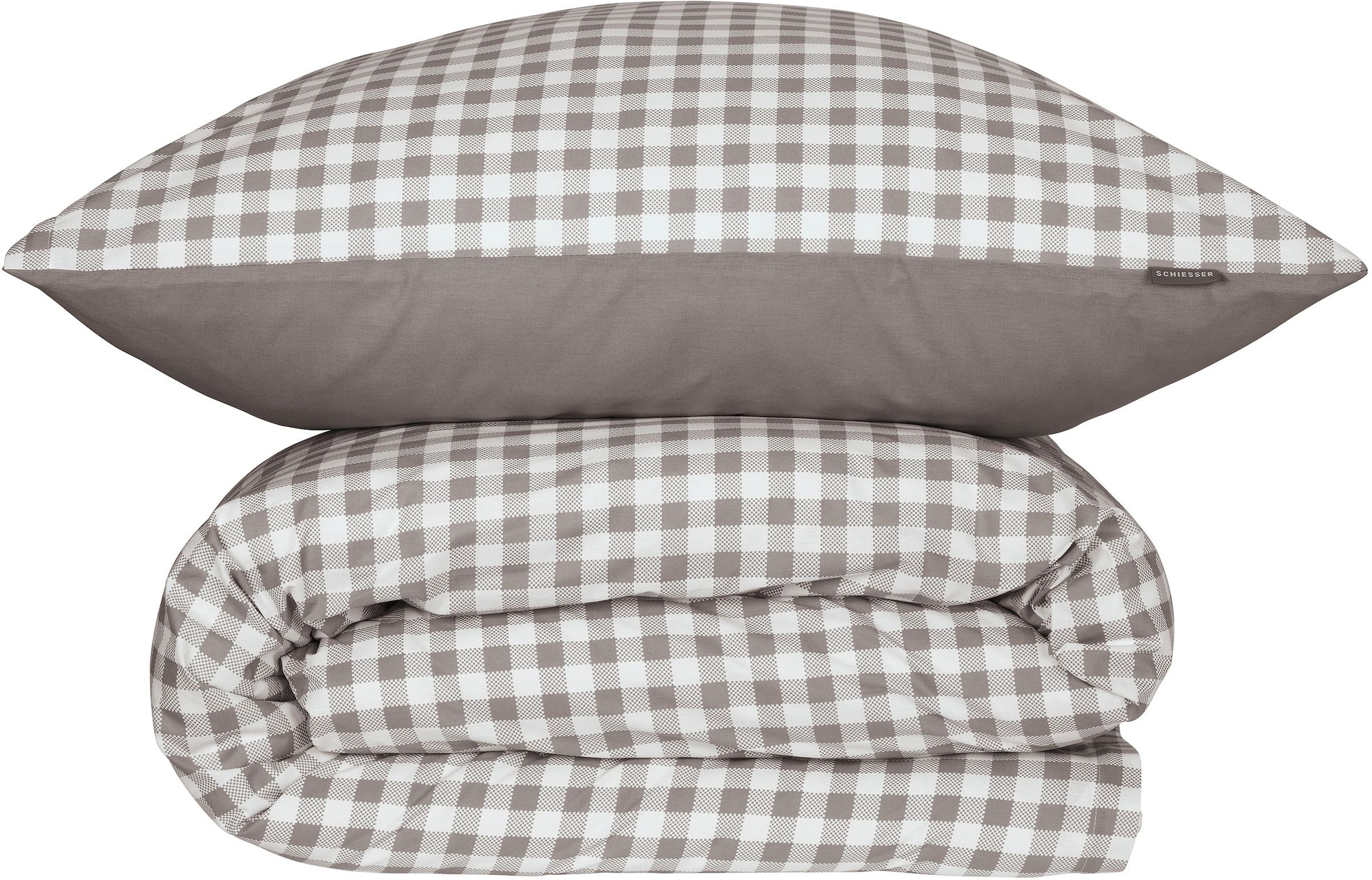 Image of Schiesser Wendebettwäsche "Vichy aus weicher Baumwolle mit Karos" 2 Stk. OEKO-TEX MADE IN GREEN