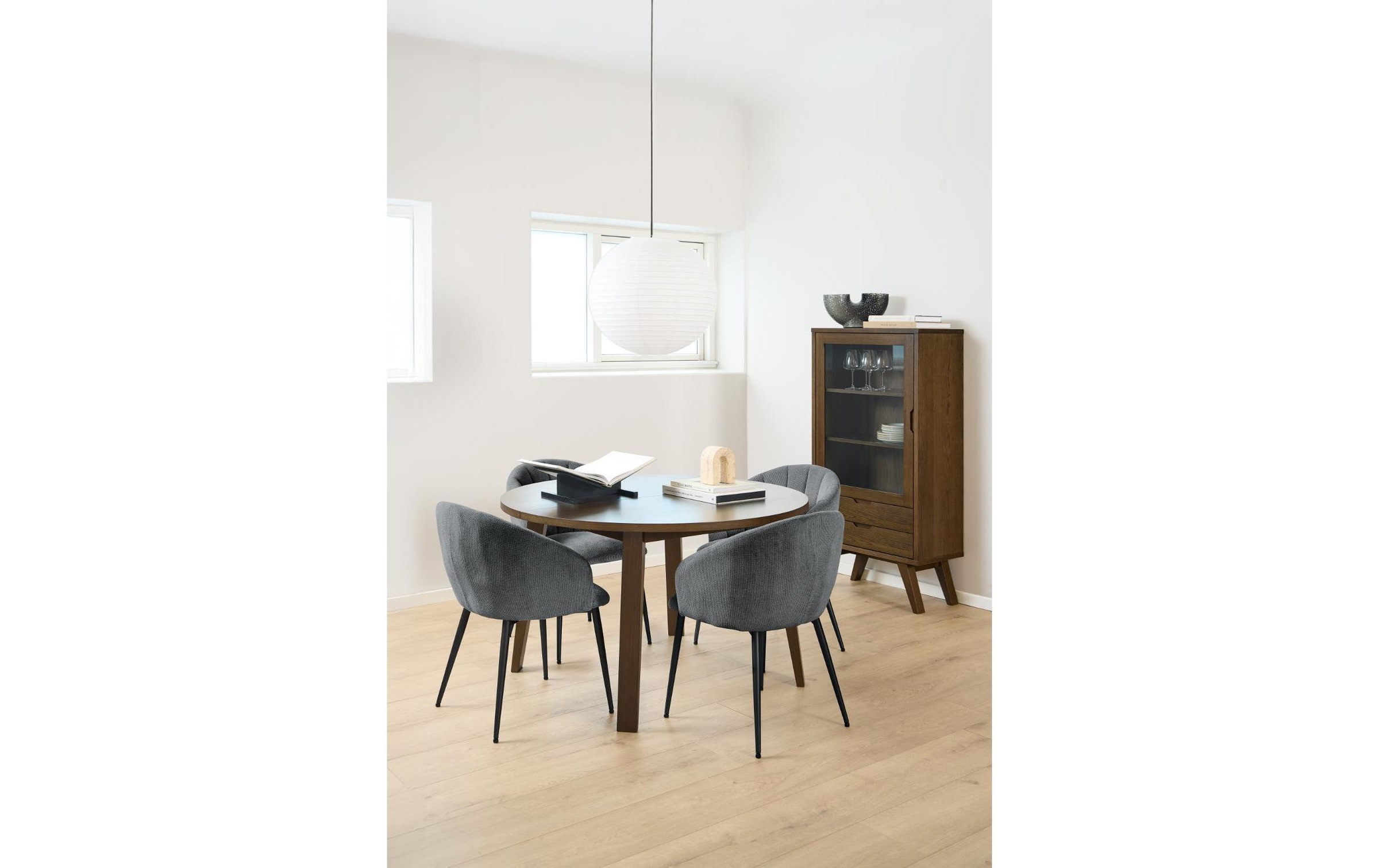 AC Design Vitrine »A-Line 72 x 36 x 145 cm« Skandinavische Vitrine mit weiss pigmentiertem Eichenfinish