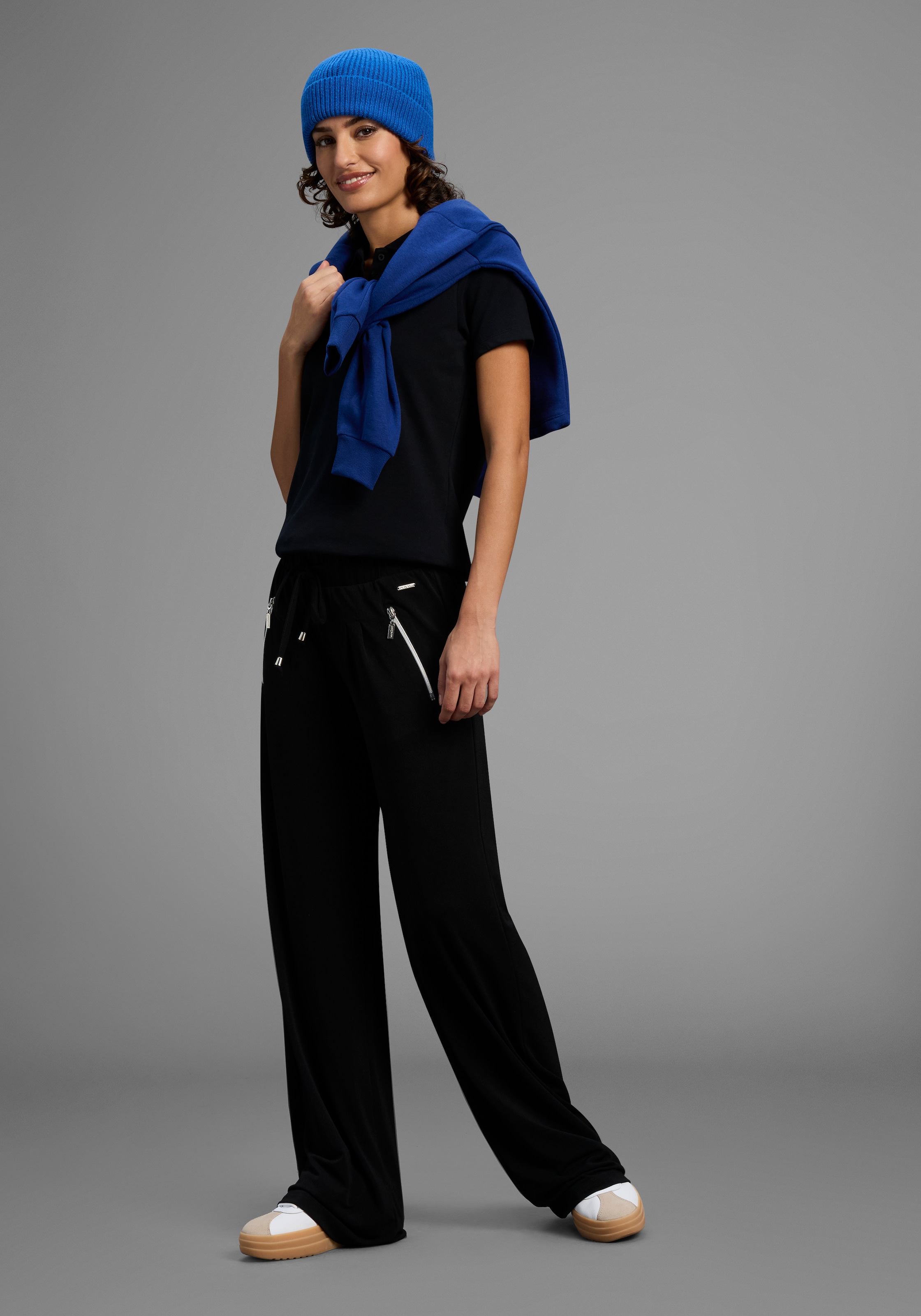 Laura Scott Jerseyhose, Bequemer Stoff mit Reissverschlusstaschen