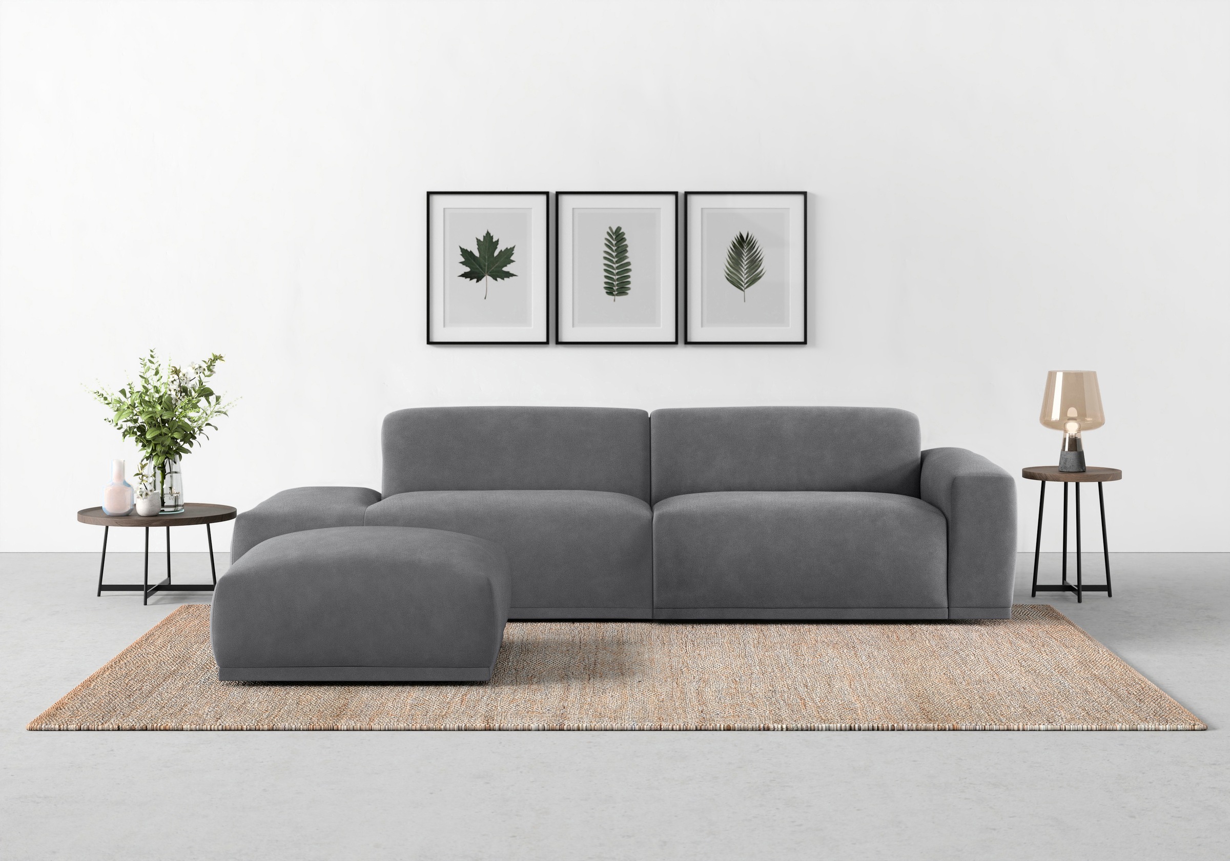 TRENDMANUFAKTUR Big-Sofa »Braga, mit hochwertigem Kaltschaum, Megasofa, Japandi-Design« modernes Big-Sofa, Couch mit hohem Sitzkomfort, 277/72/107 cm (B/H/T)