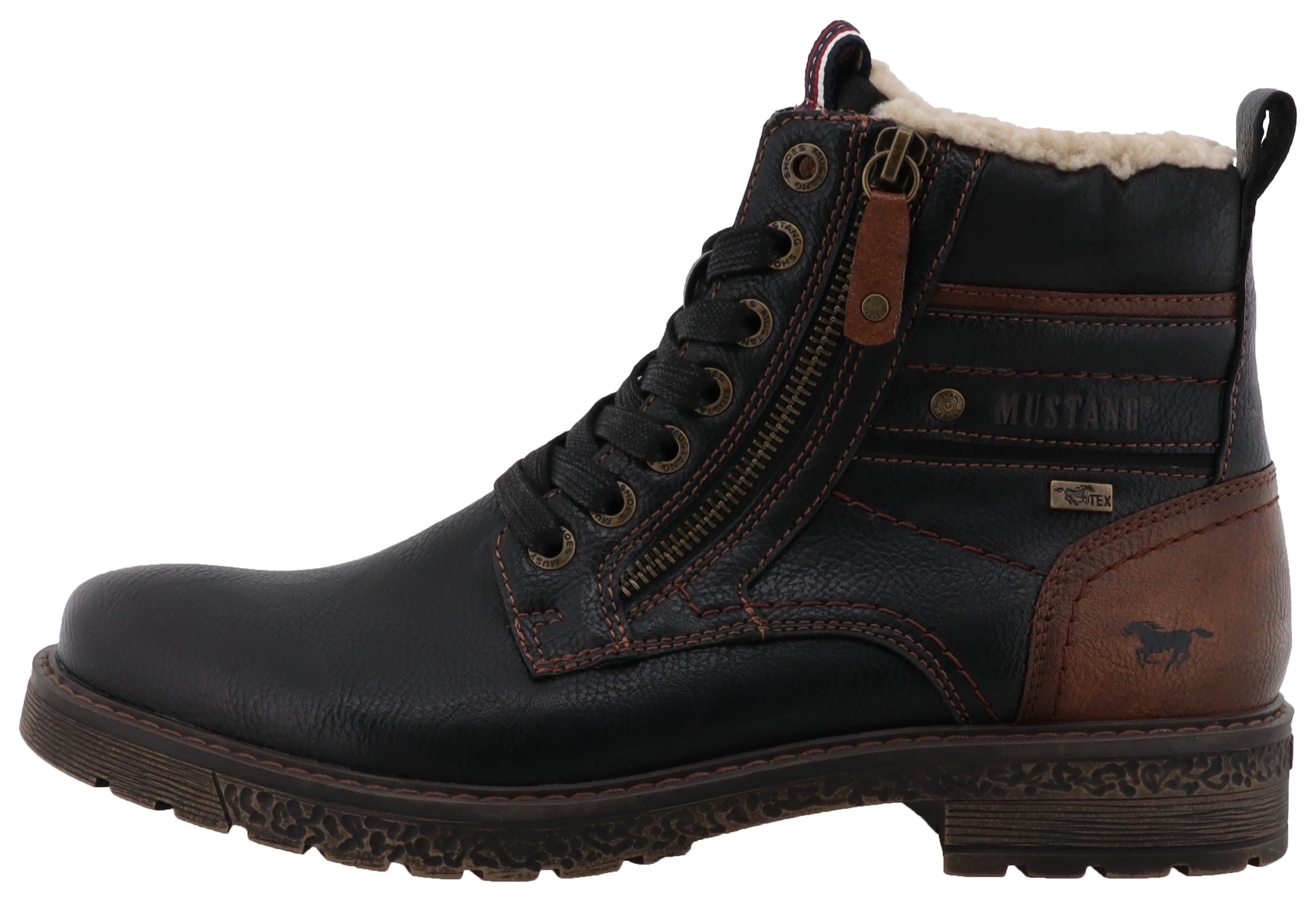 Mustang Shoes Bottes d'hiver »Midor«  bottes à lacets, bottes d'hiver avec doublure chaude