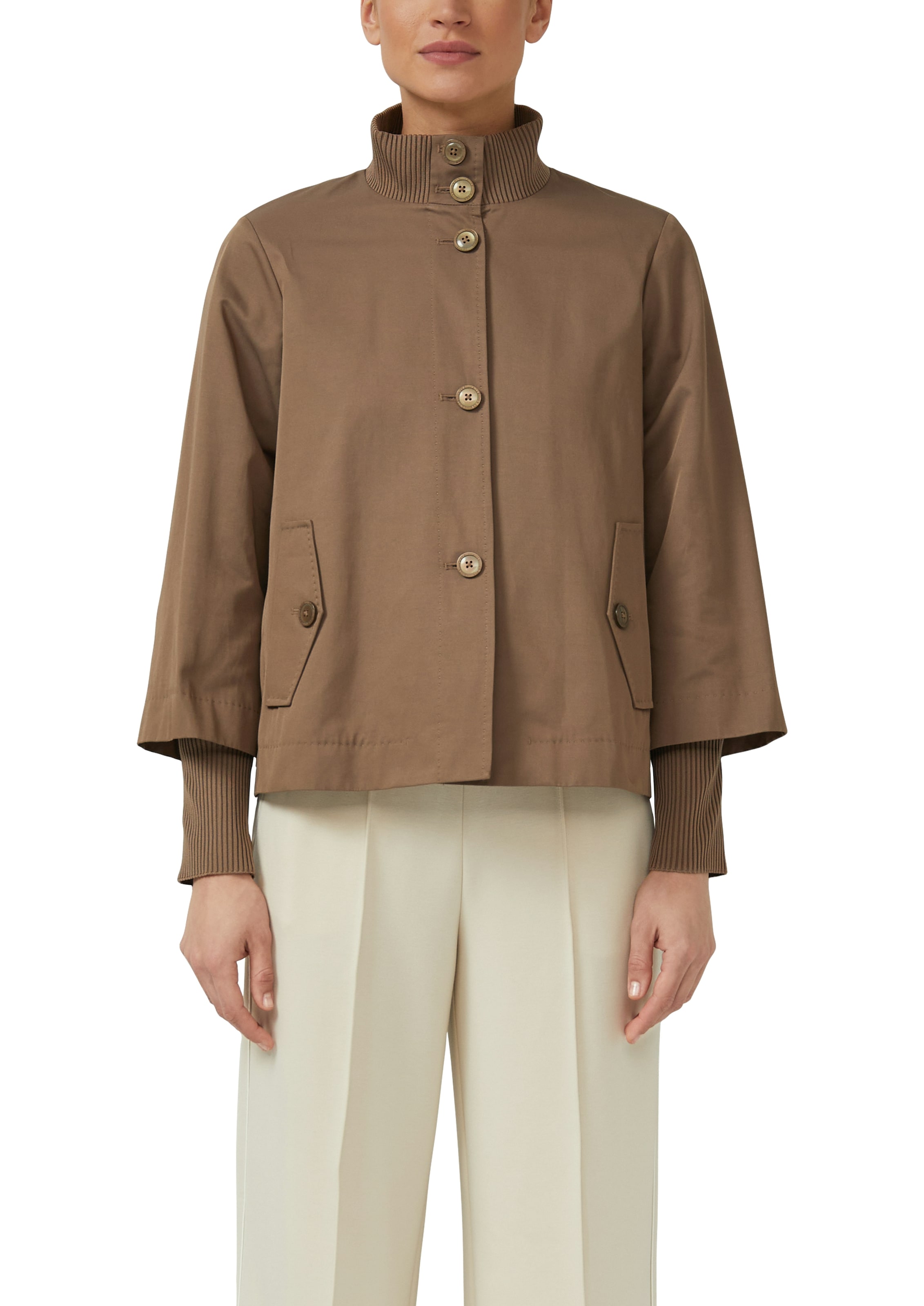 Image of s.Oliver BLACK LABEL Kurzjacke ohne Kapuze mit Stehkragen und Knopfleise