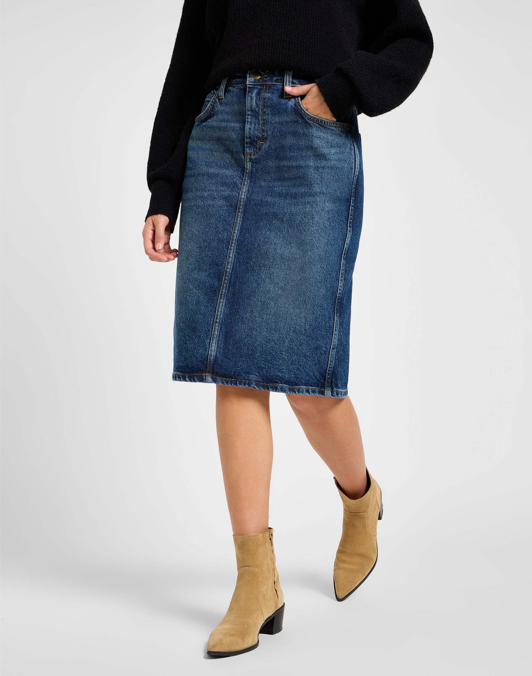 Jeansrock »LEE Jeansrock Midi Skirt«