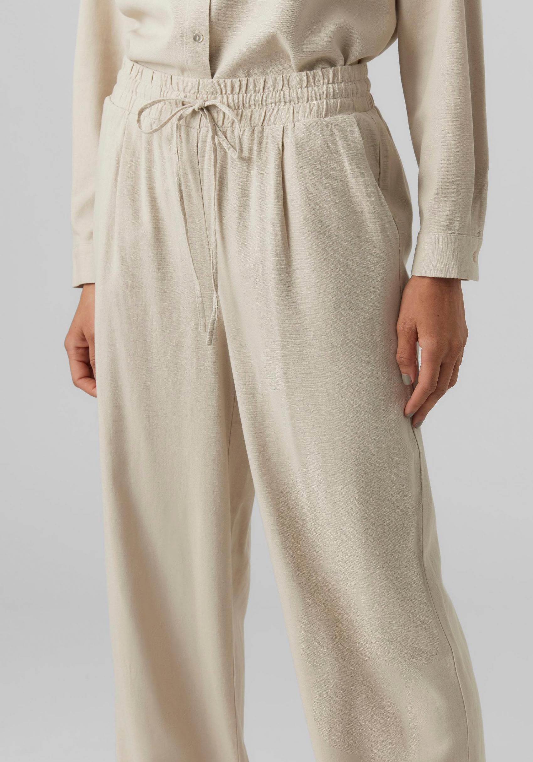 Vero Moda Schlupfhose »VMJESMILO WIDE PANTS GA NOOS«, mit Leinen