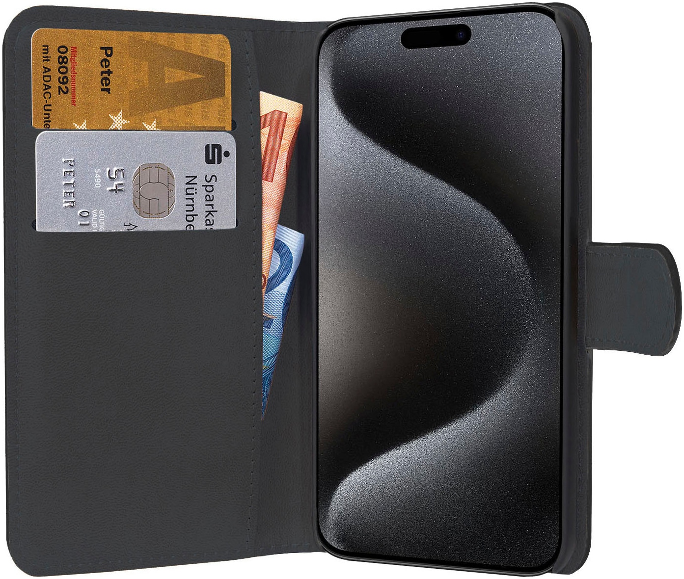 PEDEA Smartphone-Hülle »Bookstyle Classic für das Apple iPhone 15 Pro«, Apple iPhone 15 Pro, 15,5 cm (6,1 Zoll), Backcover, Schutzhülle, Schutz, Sturzschutz, stossfest
