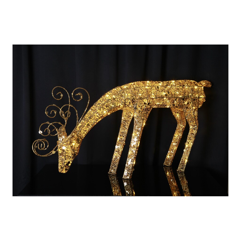 STAR Dekolicht »Sequin 55 cm Rentier Goldfarben, grasend«