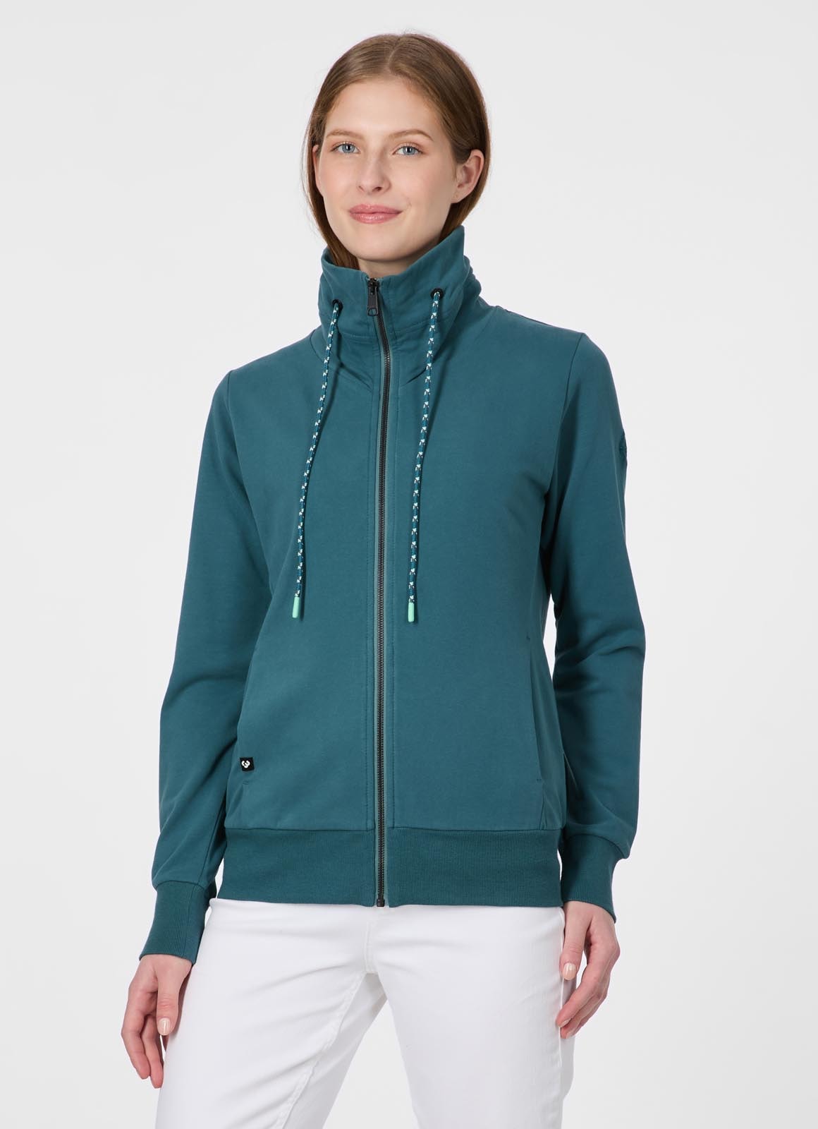 Ragwear Sweatjacke »RONETTE B« Dünne Baumwollmischung mit Marken-Stickerei am Kragen
