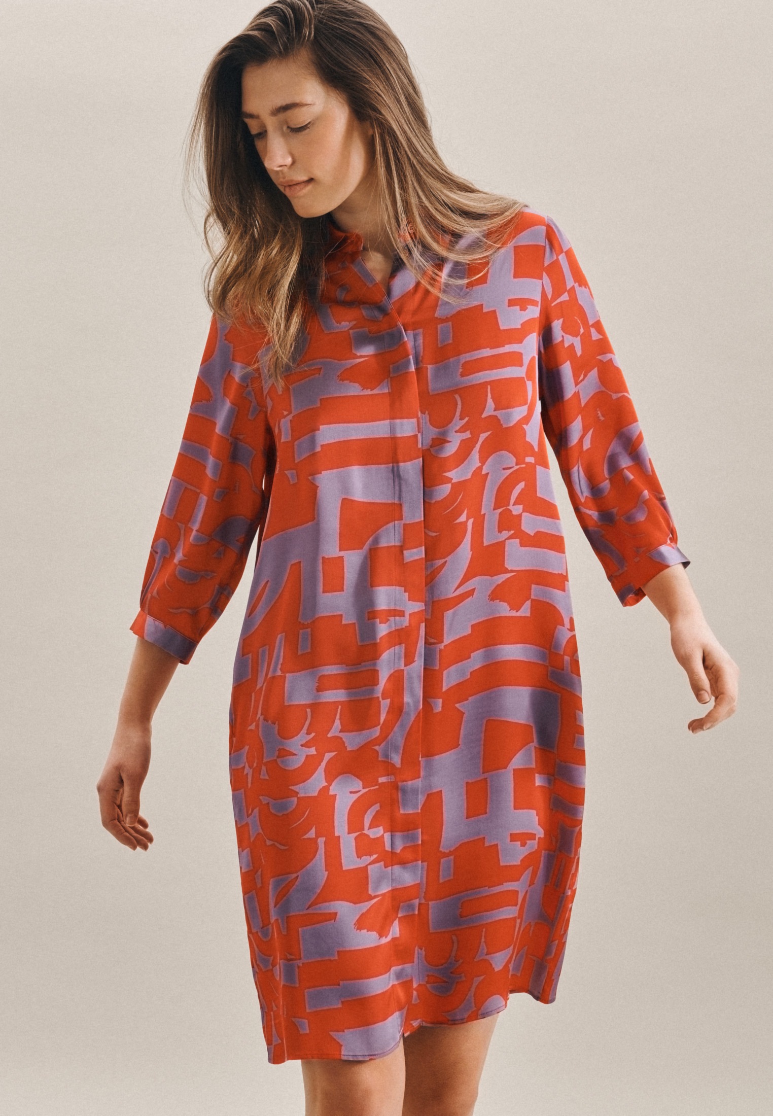 Image of seidensticker Sommerkleid »Schwarze Rose«, 3/4-Arm Kragen Druck bei Ackermann Versand Schweiz