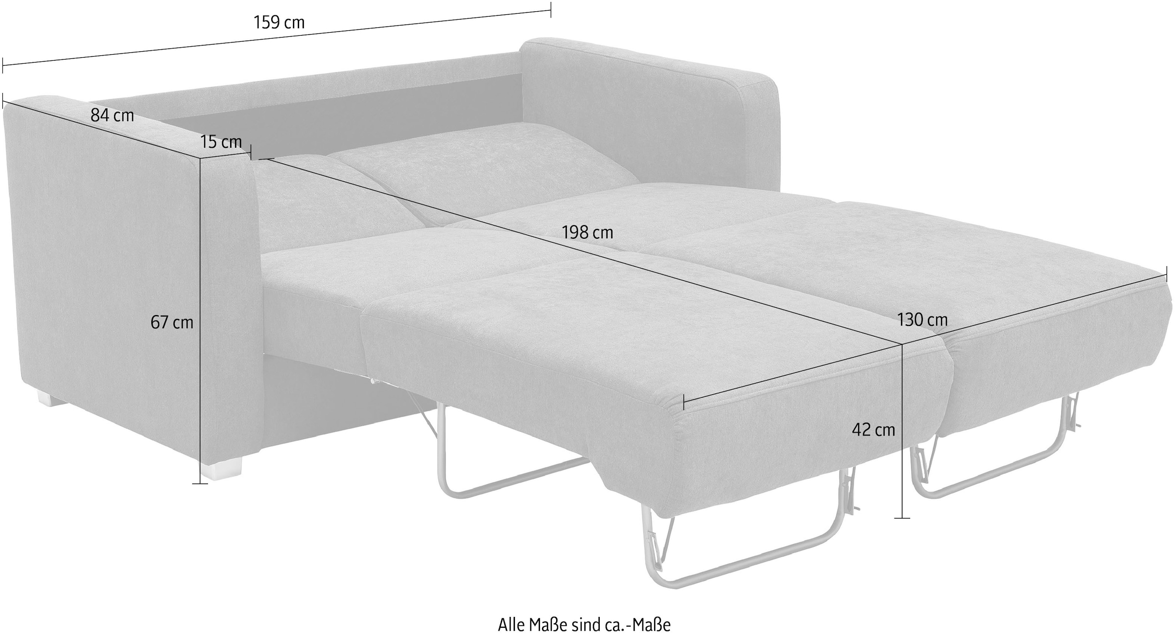 INOSIGN Schlafsofa »Mia Problemlöser Sofa, Einzelauszug, Bettsofa, zeitlos und bequem«, mit 2 Einzelauszügen als Längsschläfer