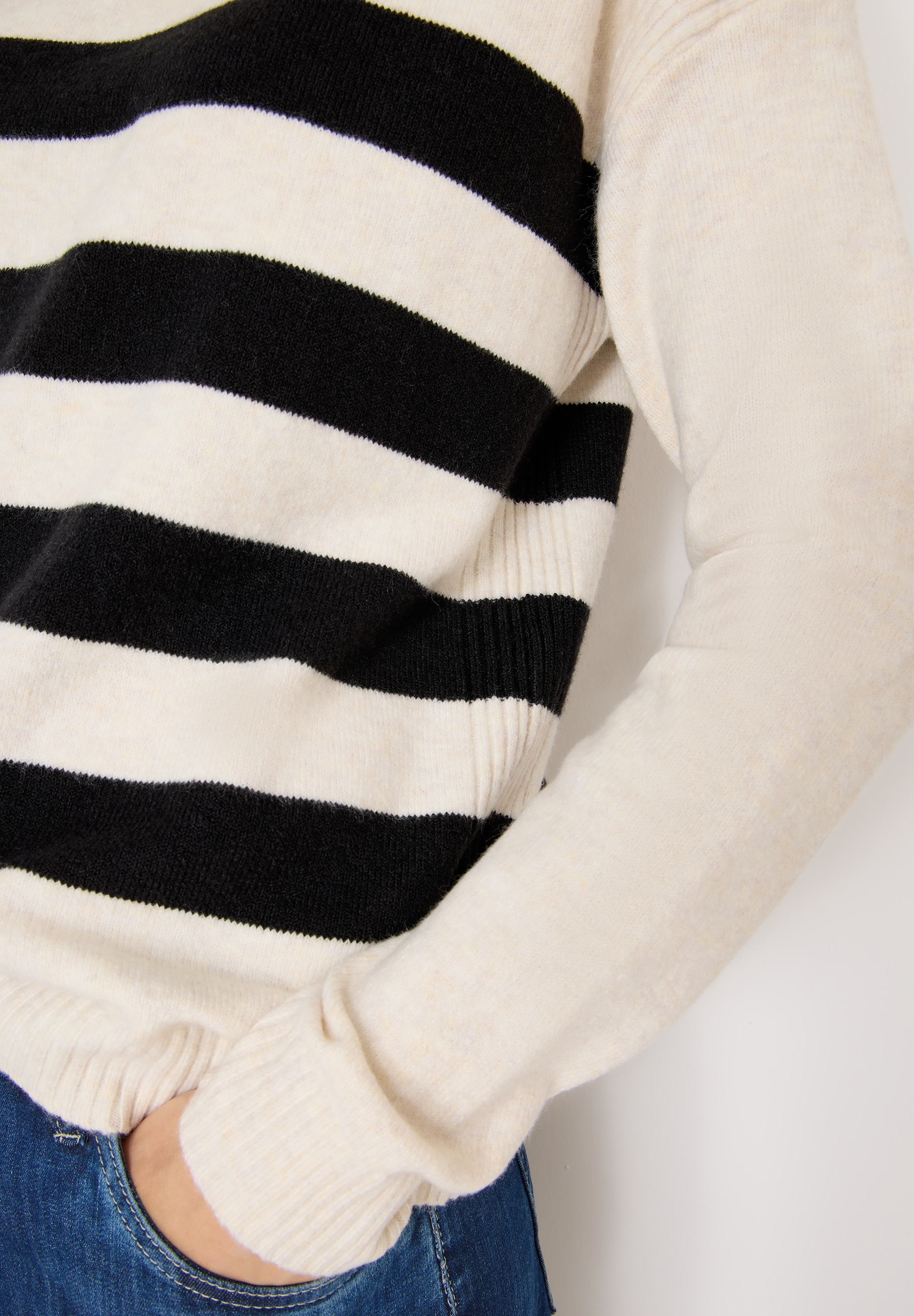 Cecil Rollkragenpullover mit Colorblocking-Streifen und grossem Kragen