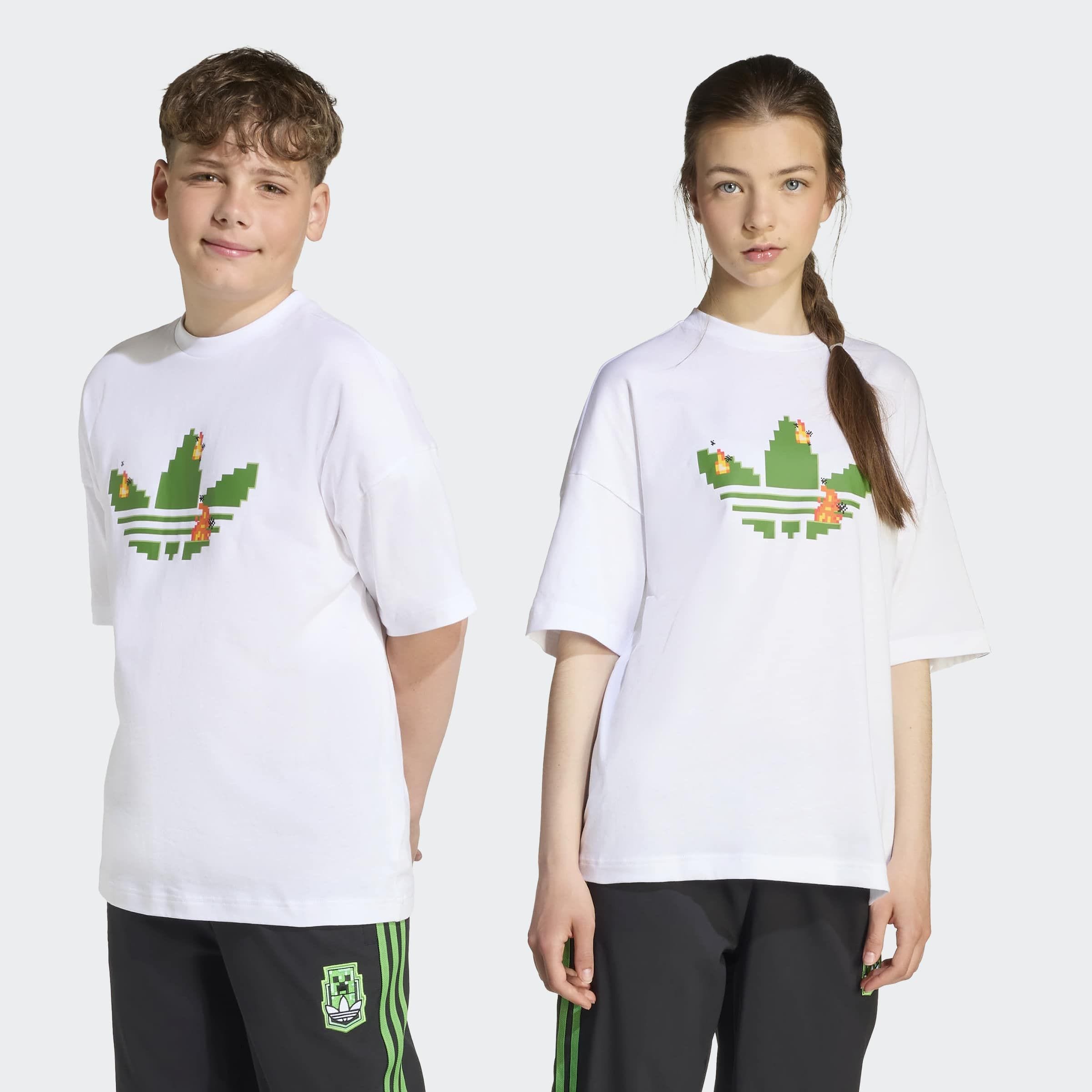 Image of adidas Originals T-Shirt "ADIDAS X MINECRAFT KIDS" lockere Passform, Rundhalsausschnitt, ohne Verschluss, für Kinder